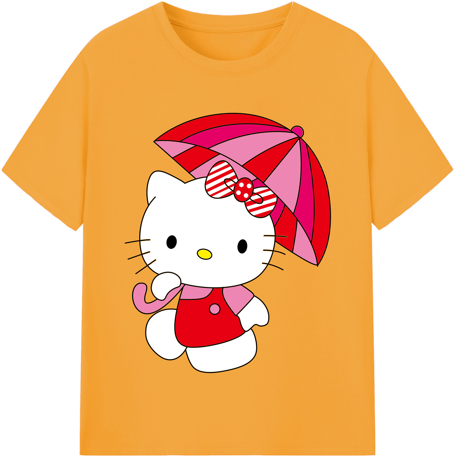 （画像用） Hello Kitty ハローキティ レディースカジュアルプリントTシャツ（綿100％）