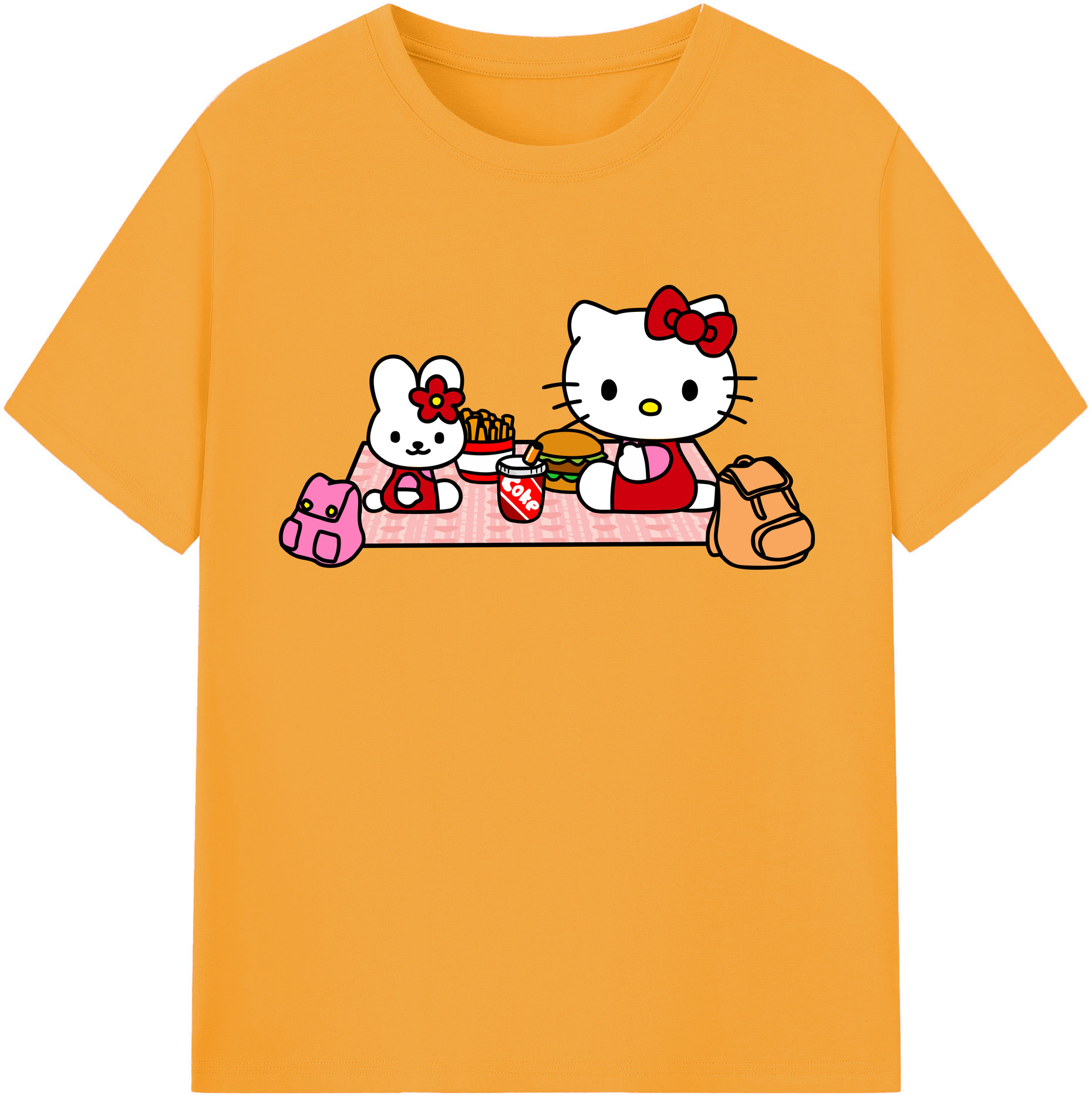 （画像用） Hello Kitty ハローキティ レディースカジュアルプリントTシャツ（綿100％）