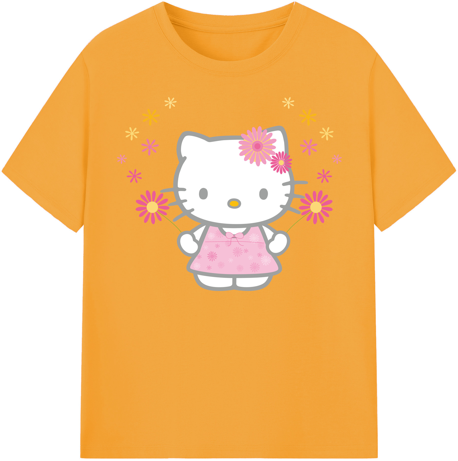 （画像用） Hello Kitty ハローキティ レディースカジュアルプリントTシャツ（綿100％）