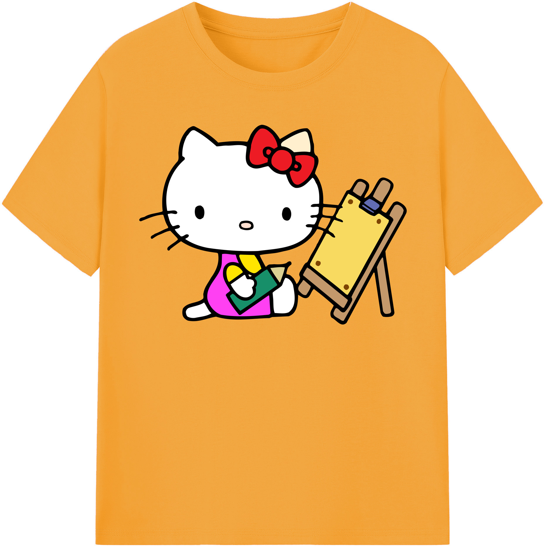 （画像用） Hello Kitty ハローキティ レディースカジュアルプリントTシャツ（綿100％）