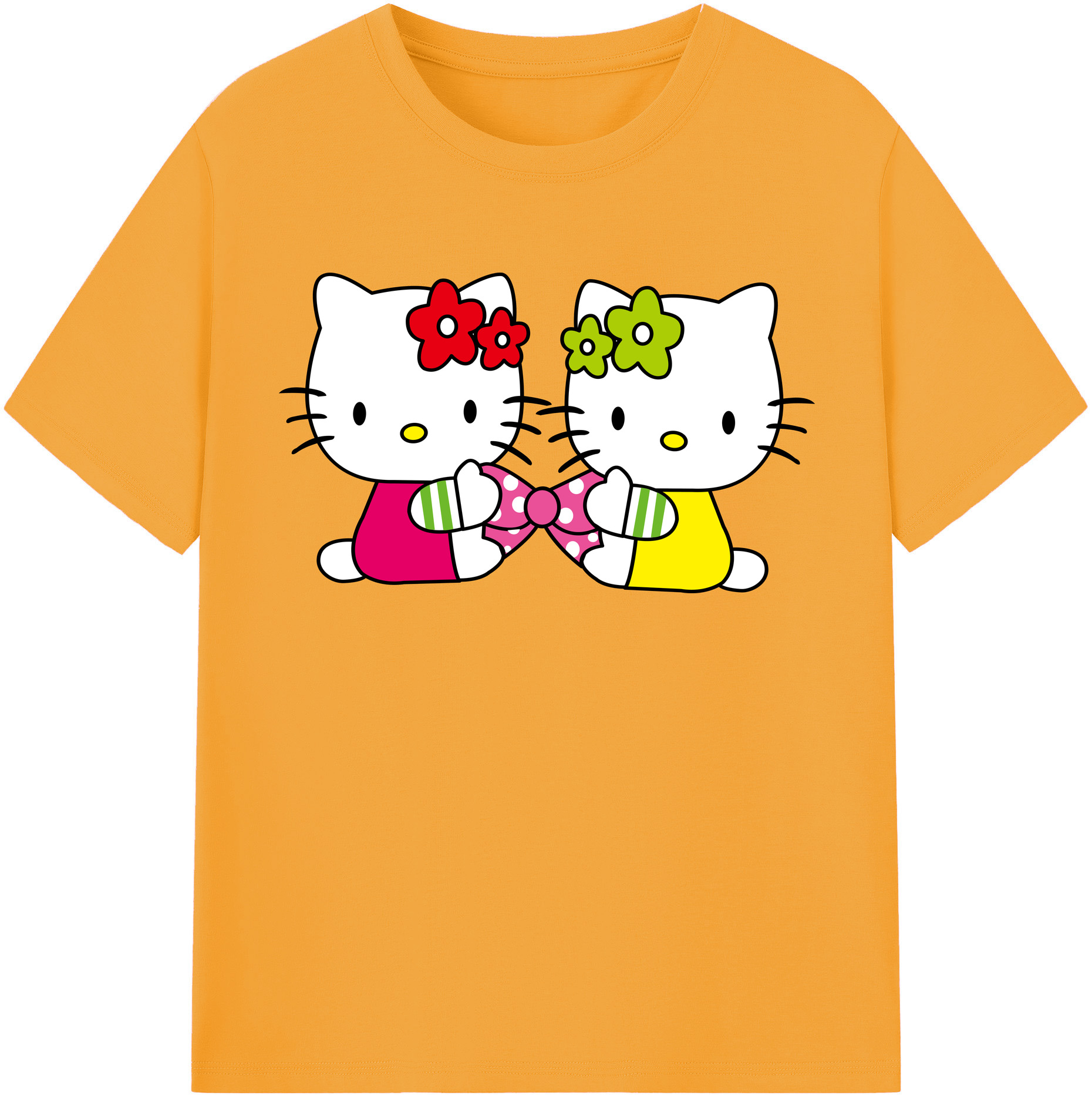 （画像用） Hello Kitty ハローキティ レディースカジュアルプリントTシャツ（綿100％）