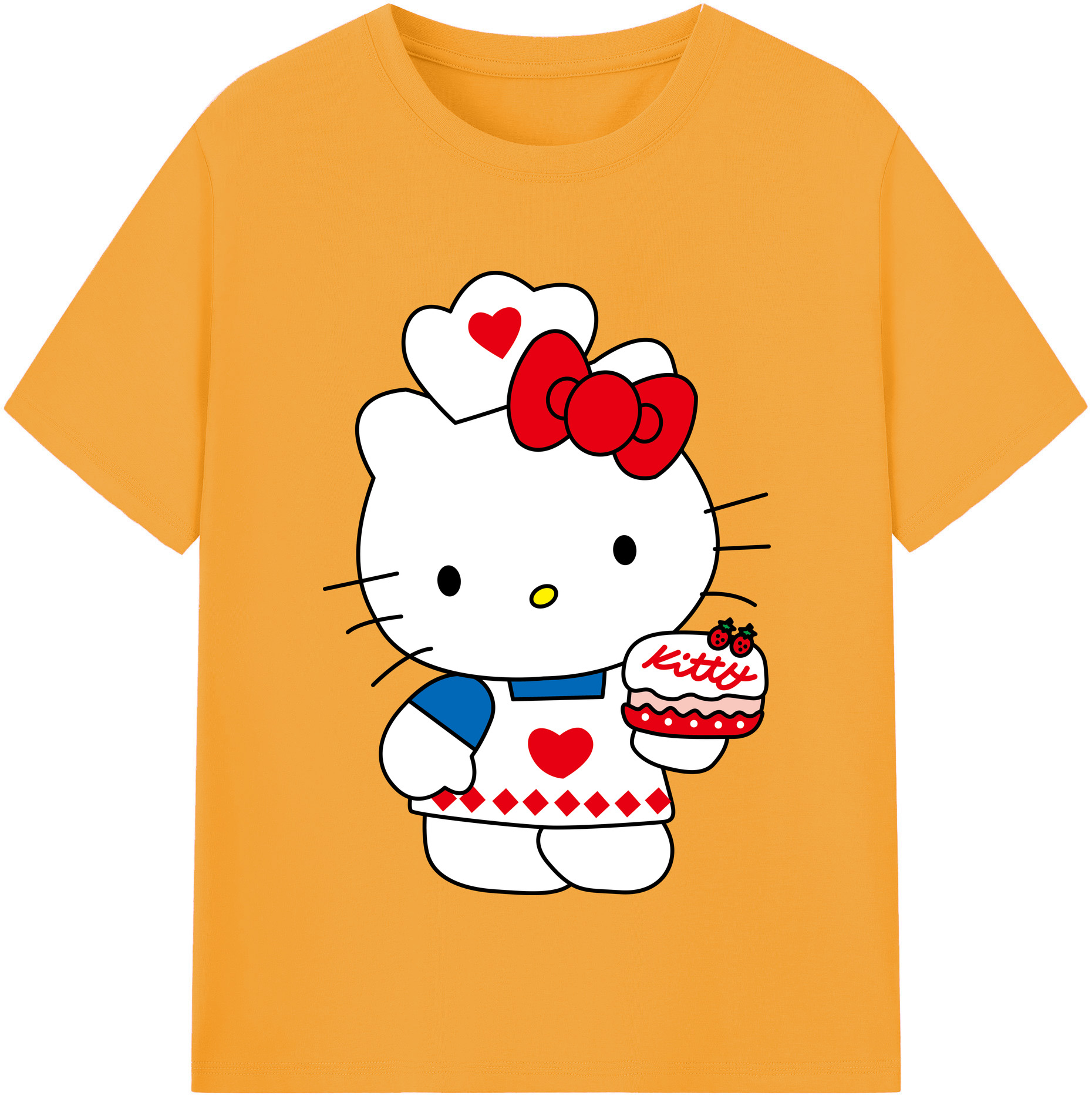（画像用） Hello Kitty ハローキティ レディースカジュアルプリントTシャツ（綿100％）