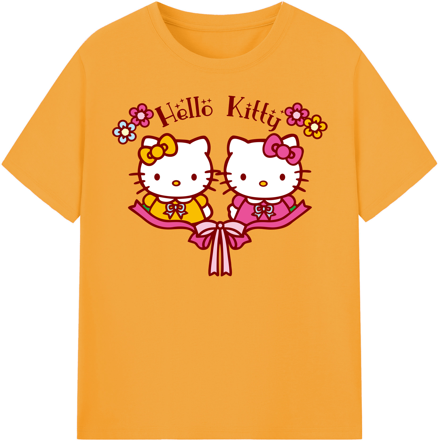 （画像用） Hello Kitty ハローキティ レディースカジュアルプリントTシャツ（綿100％）
