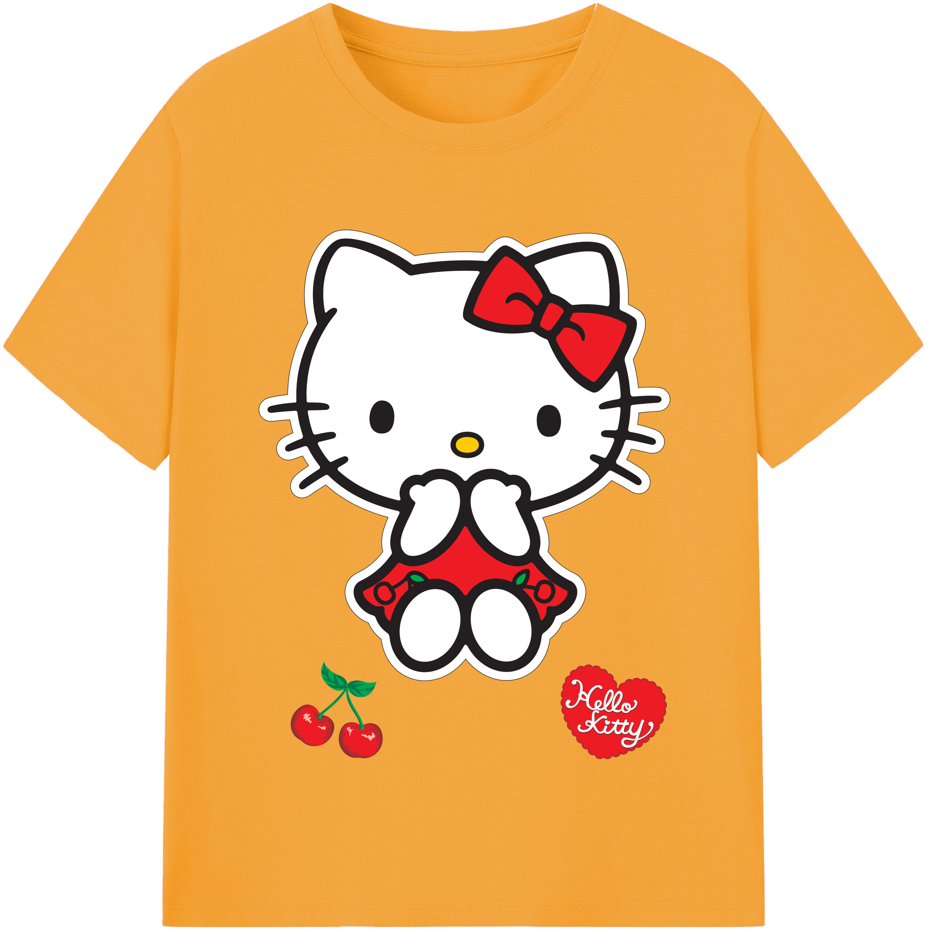 （画像用） Hello Kitty ハローキティ レディースカジュアルプリントTシャツ（綿100％）
