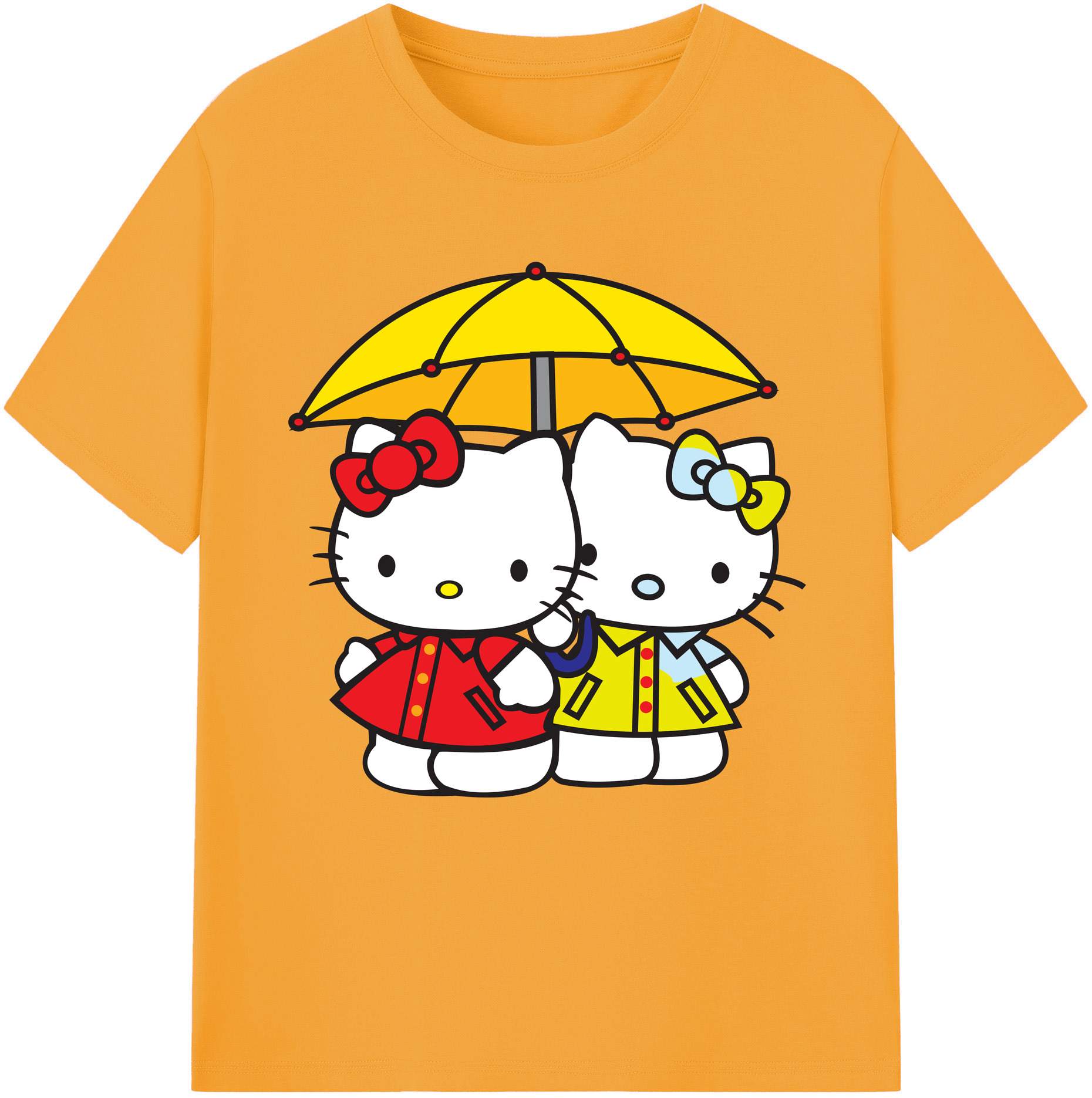 （画像用） Hello Kitty ハローキティ レディースカジュアルプリントTシャツ（綿100％）