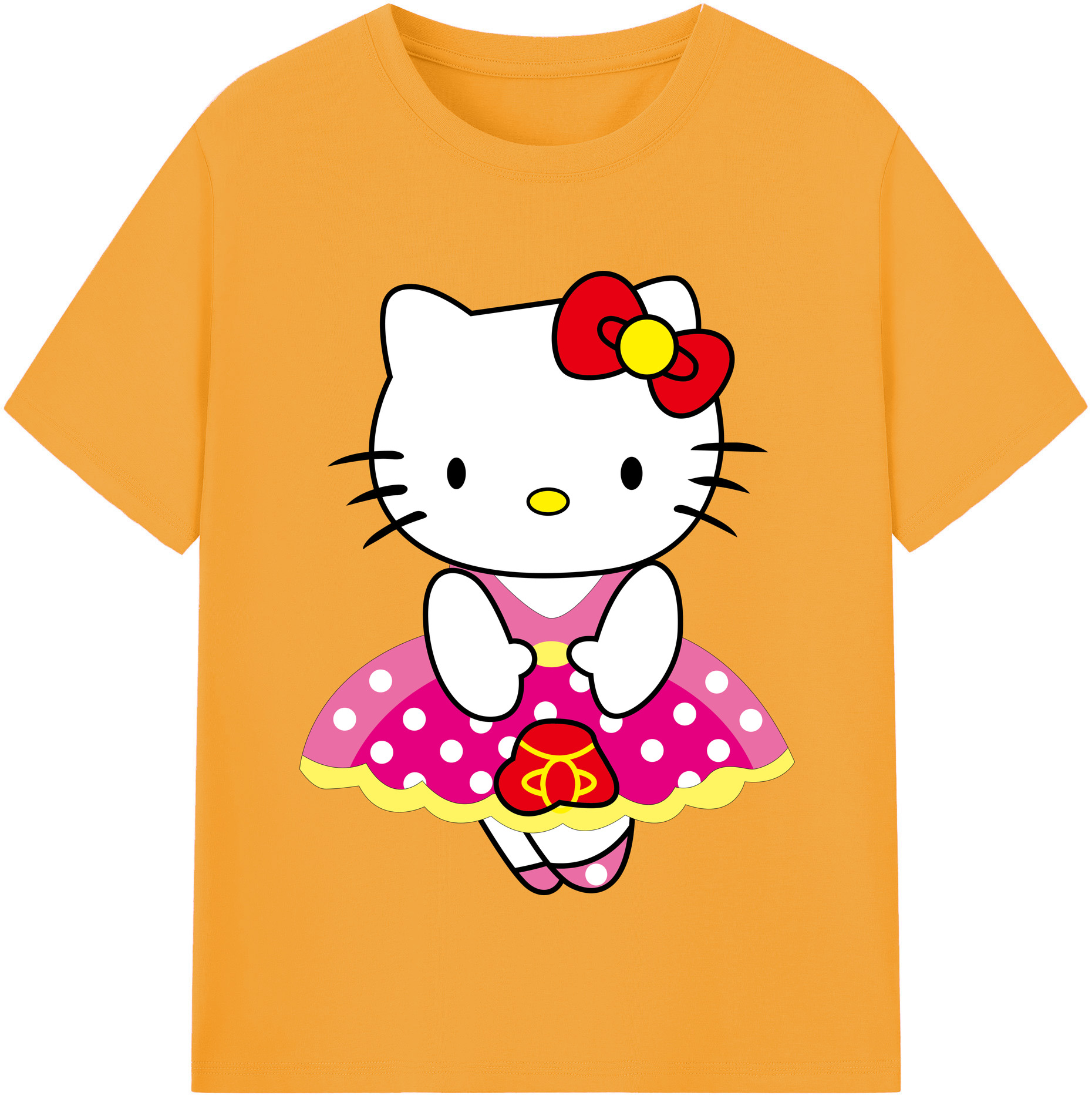 （画像用） Hello Kitty ハローキティ レディースカジュアルプリントTシャツ（綿100％）