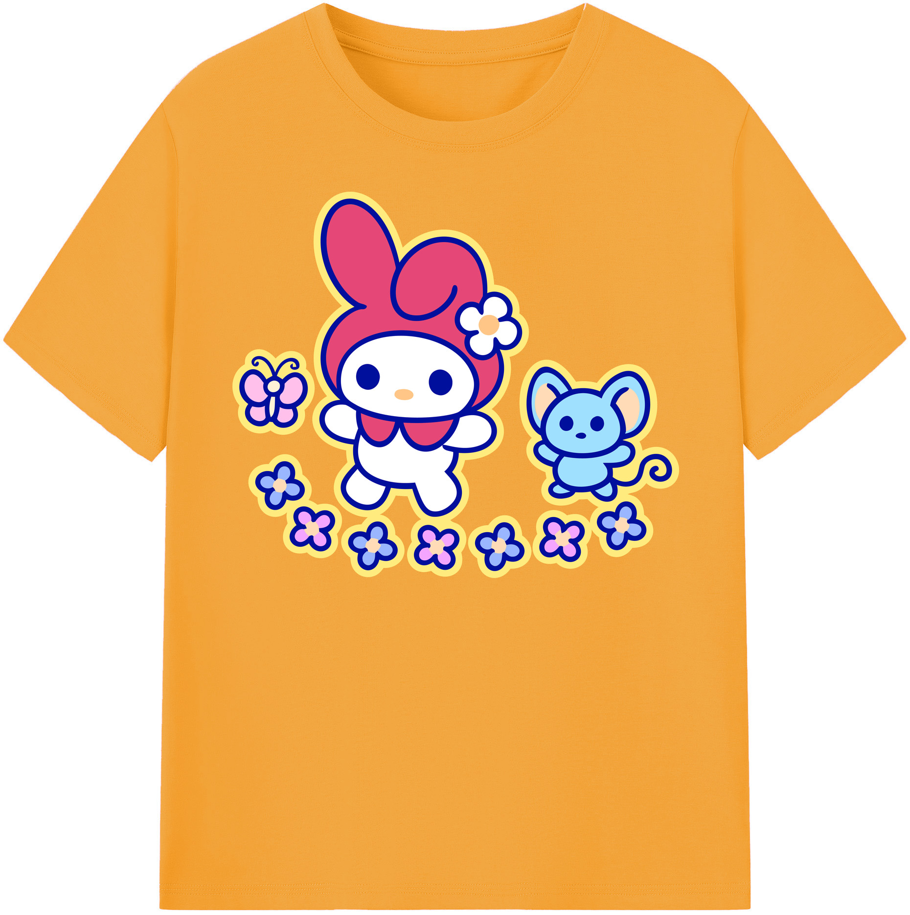 （画像用） Hello Kitty ハローキティ レディースカジュアルプリントTシャツ（綿100％）