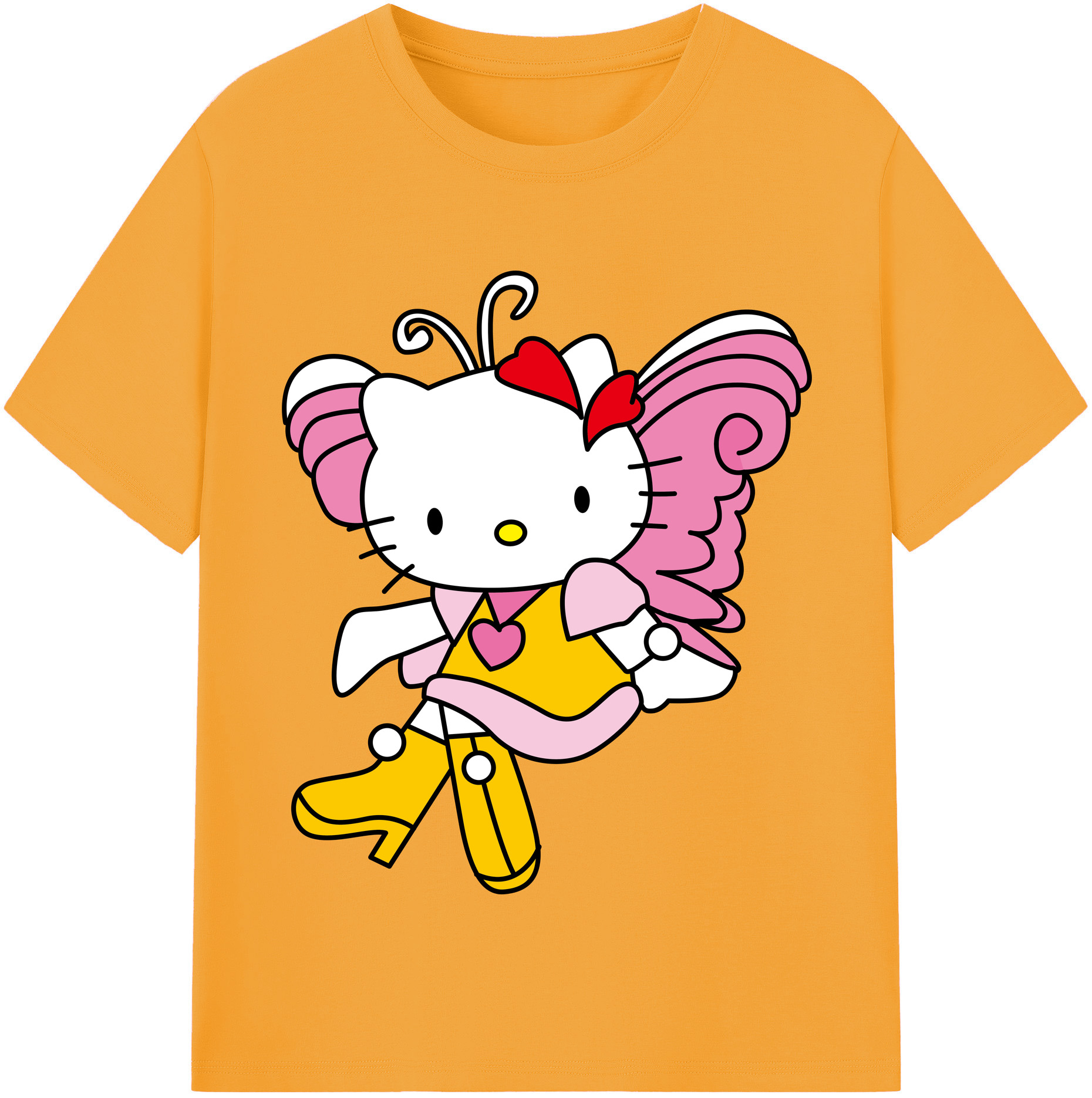 （画像用） Hello Kitty ハローキティ レディースカジュアルプリントTシャツ（綿100％）