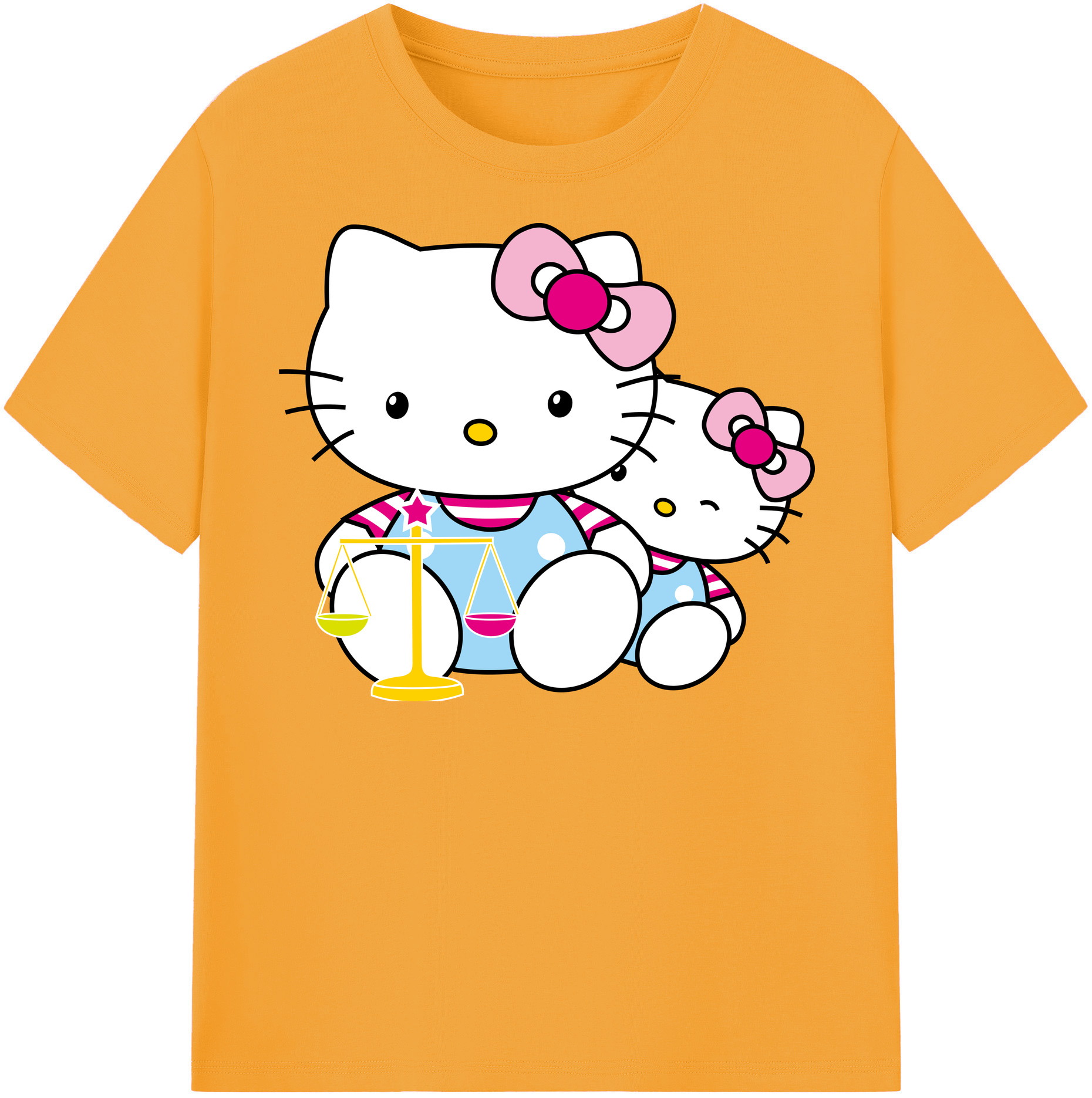 （画像用） Hello Kitty ハローキティ レディースカジュアルプリントTシャツ（綿100％）