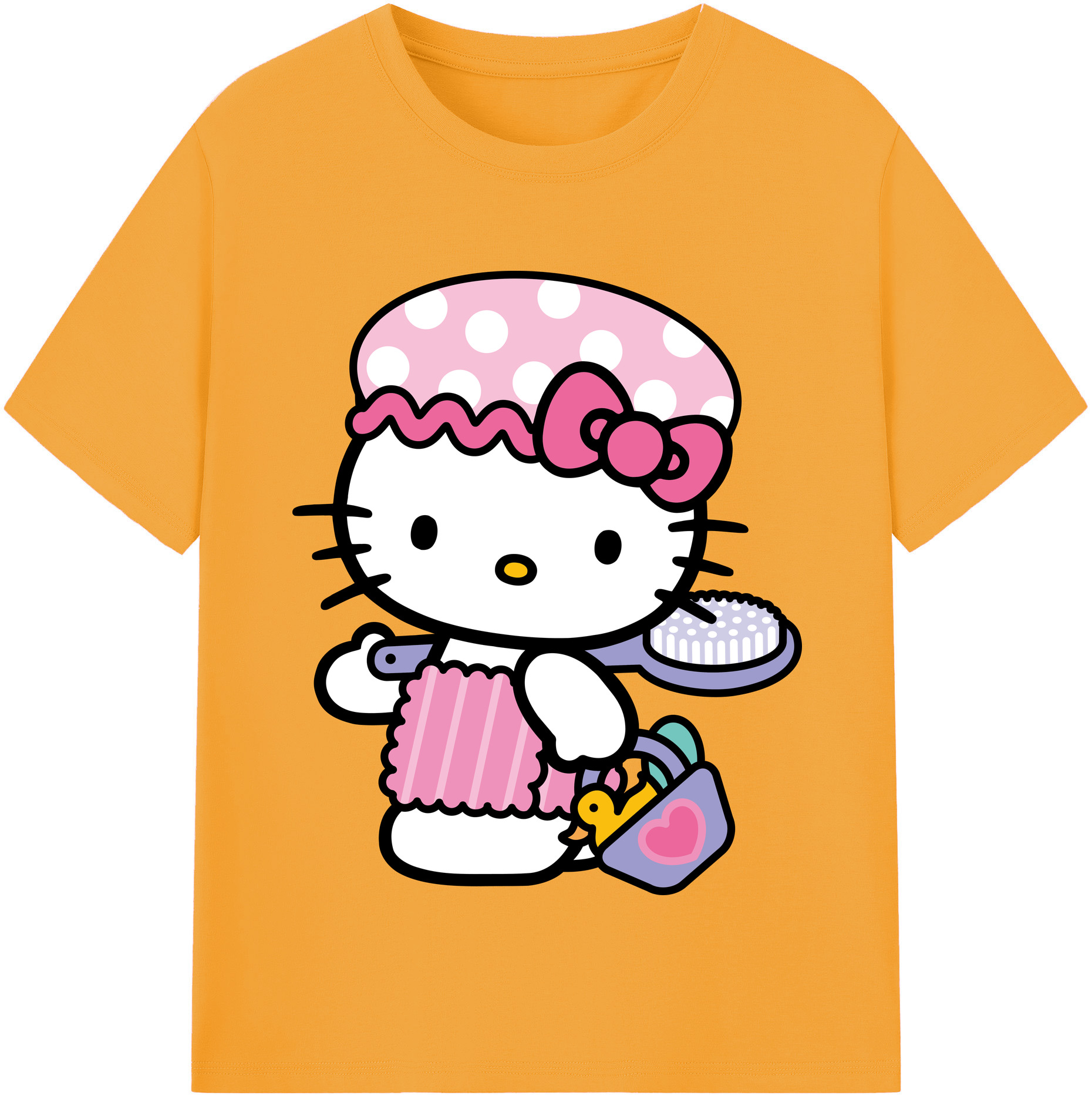 （画像用） Hello Kitty ハローキティ レディースカジュアルプリントTシャツ（綿100％）