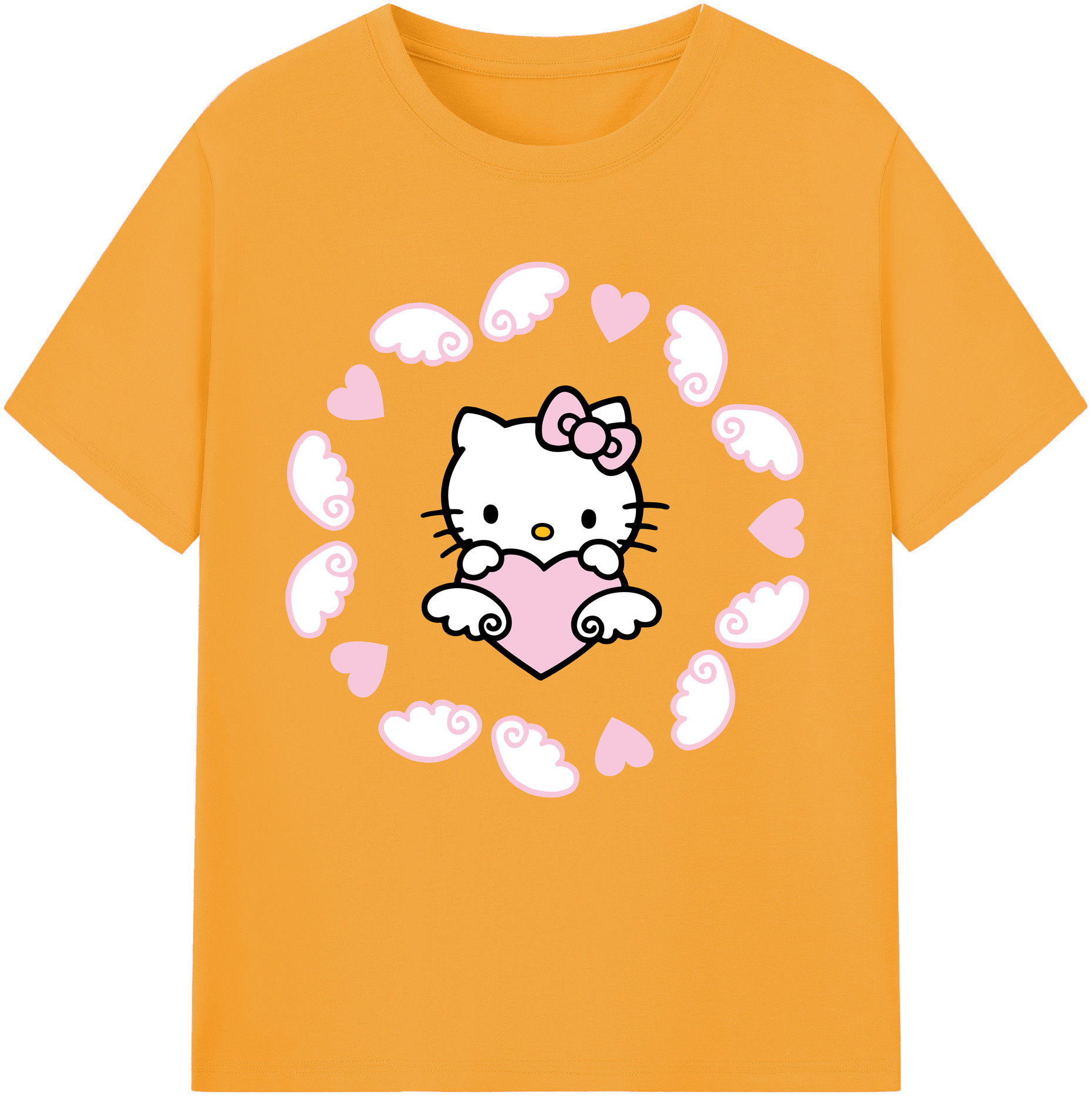 （画像用） Hello Kitty ハローキティ レディースカジュアルプリントTシャツ（綿100％）