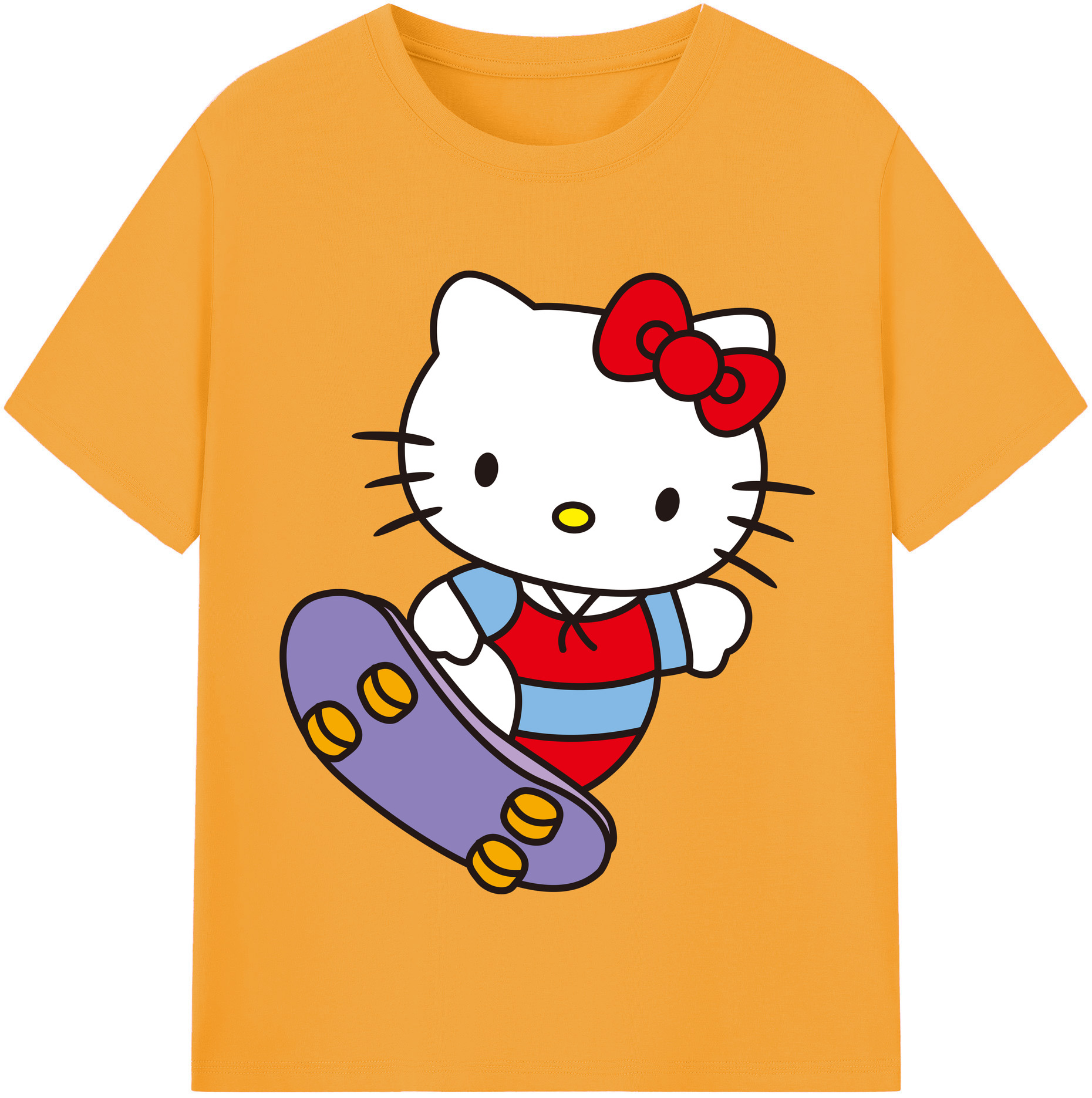 （画像用） Hello Kitty ハローキティ レディースカジュアルプリントTシャツ（綿100％）