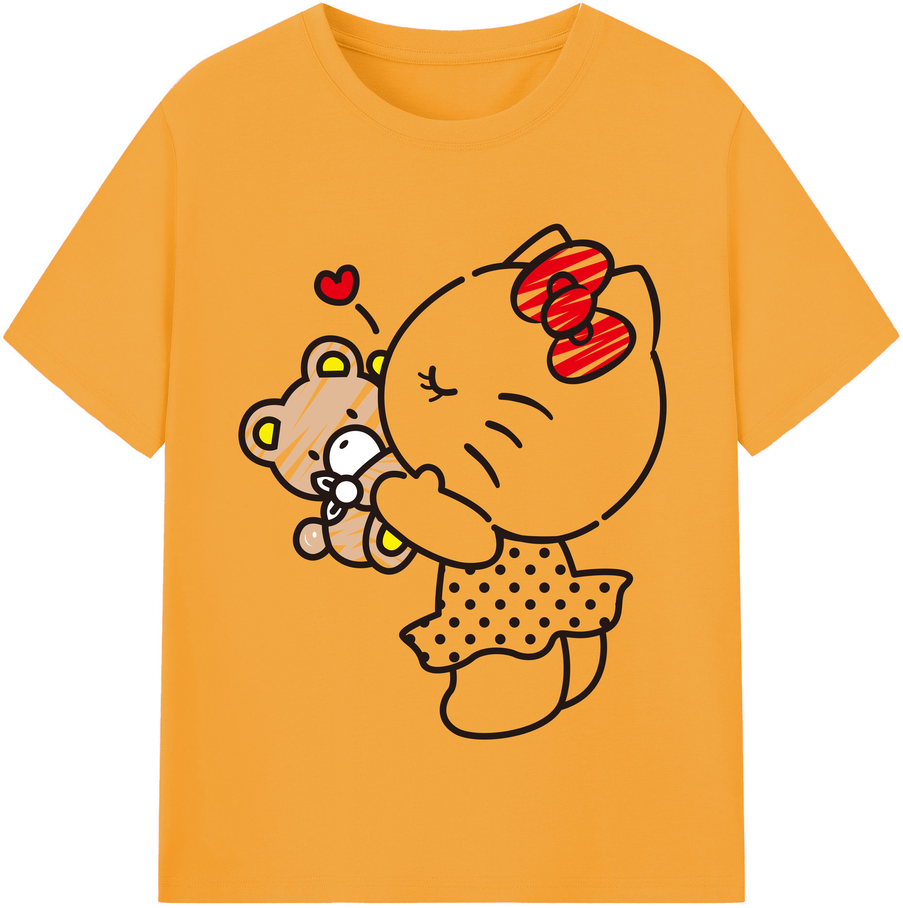 （画像用） Hello Kitty ハローキティ レディースカジュアルプリントTシャツ（綿100％）