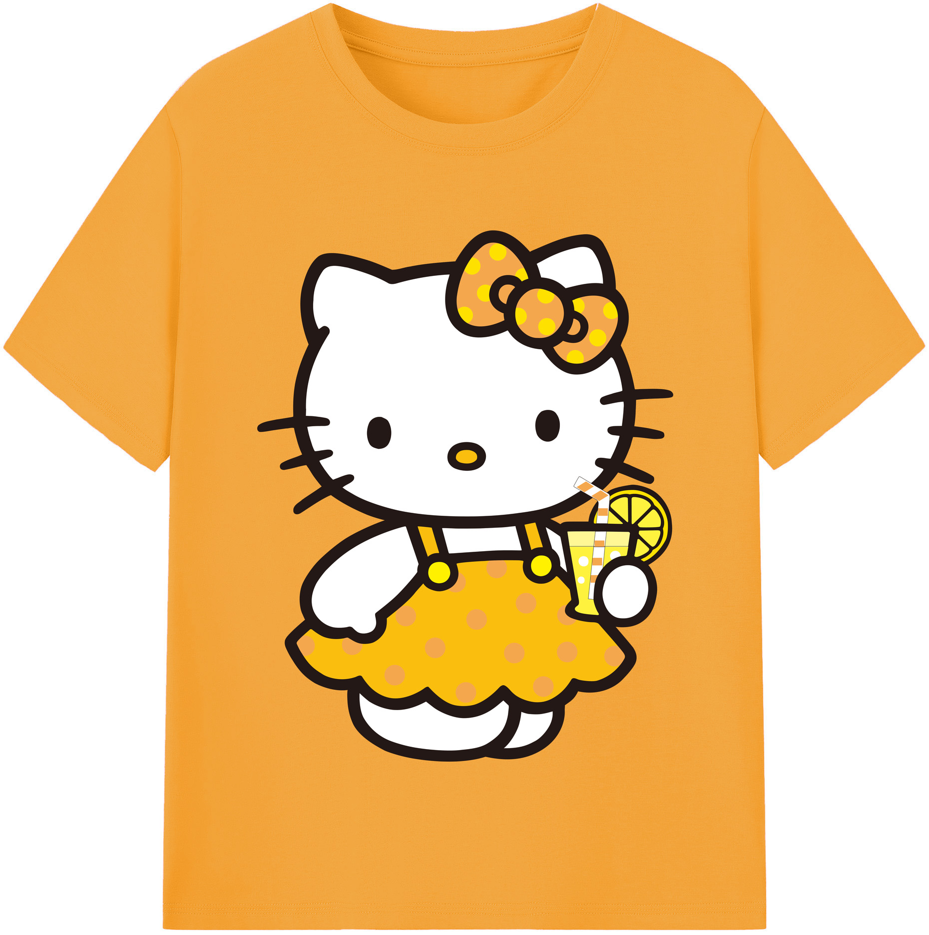 （画像用） Hello Kitty ハローキティ レディースカジュアルプリントTシャツ（綿100％）