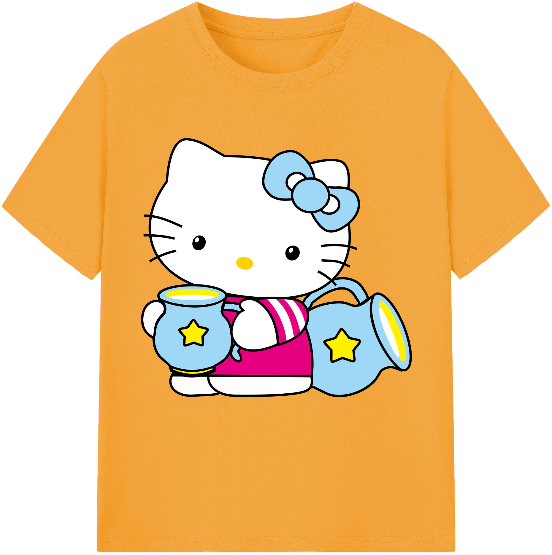 （画像用） Hello Kitty ハローキティ レディースカジュアルプリントTシャツ（綿100％）