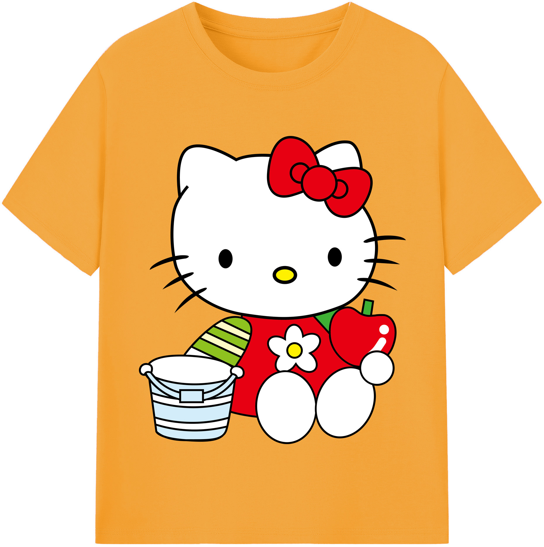 （画像用） Hello Kitty ハローキティ レディースカジュアルプリントTシャツ（綿100％）