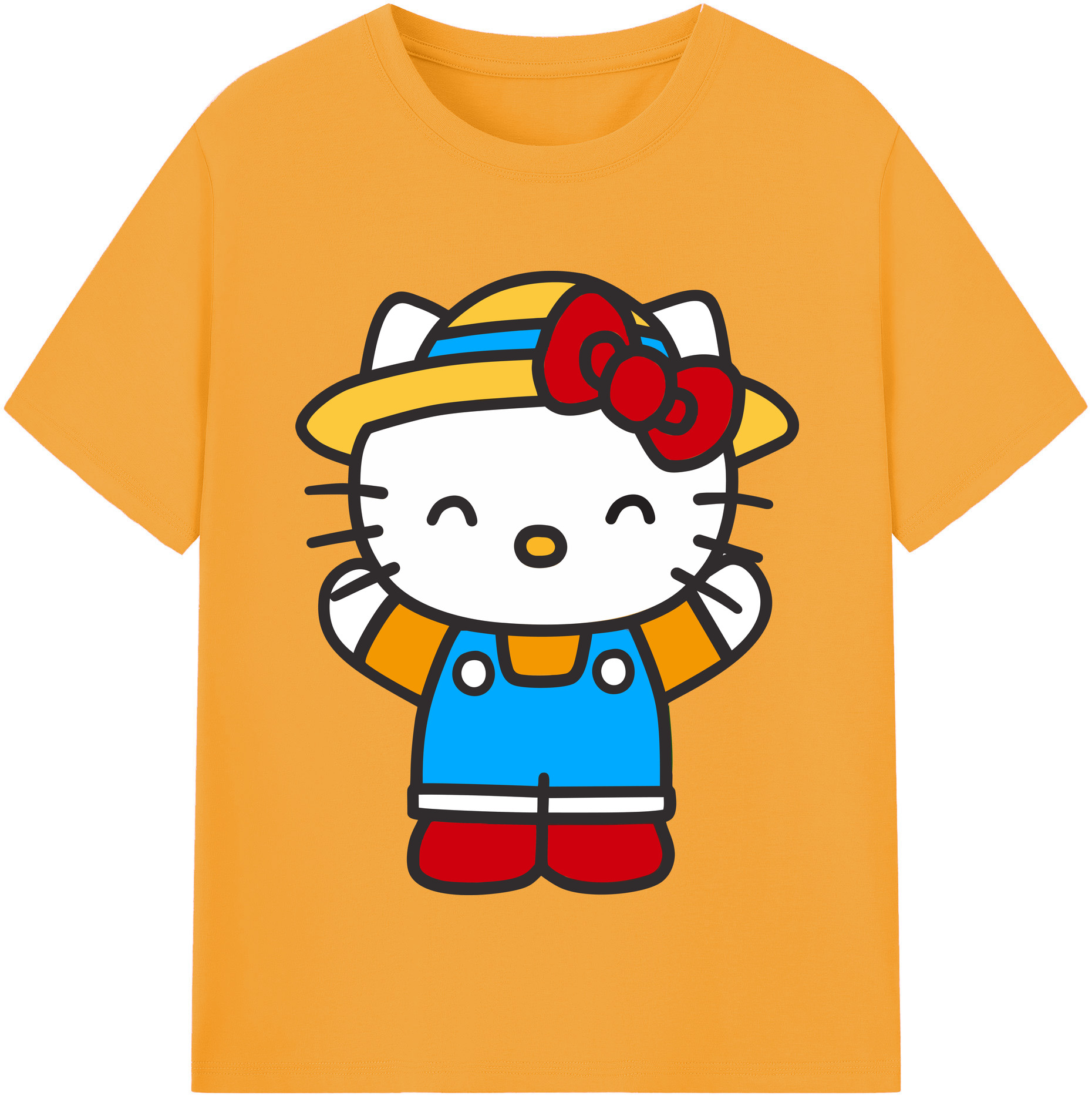 （画像用） Hello Kitty ハローキティ レディースカジュアルプリントTシャツ（綿100％）