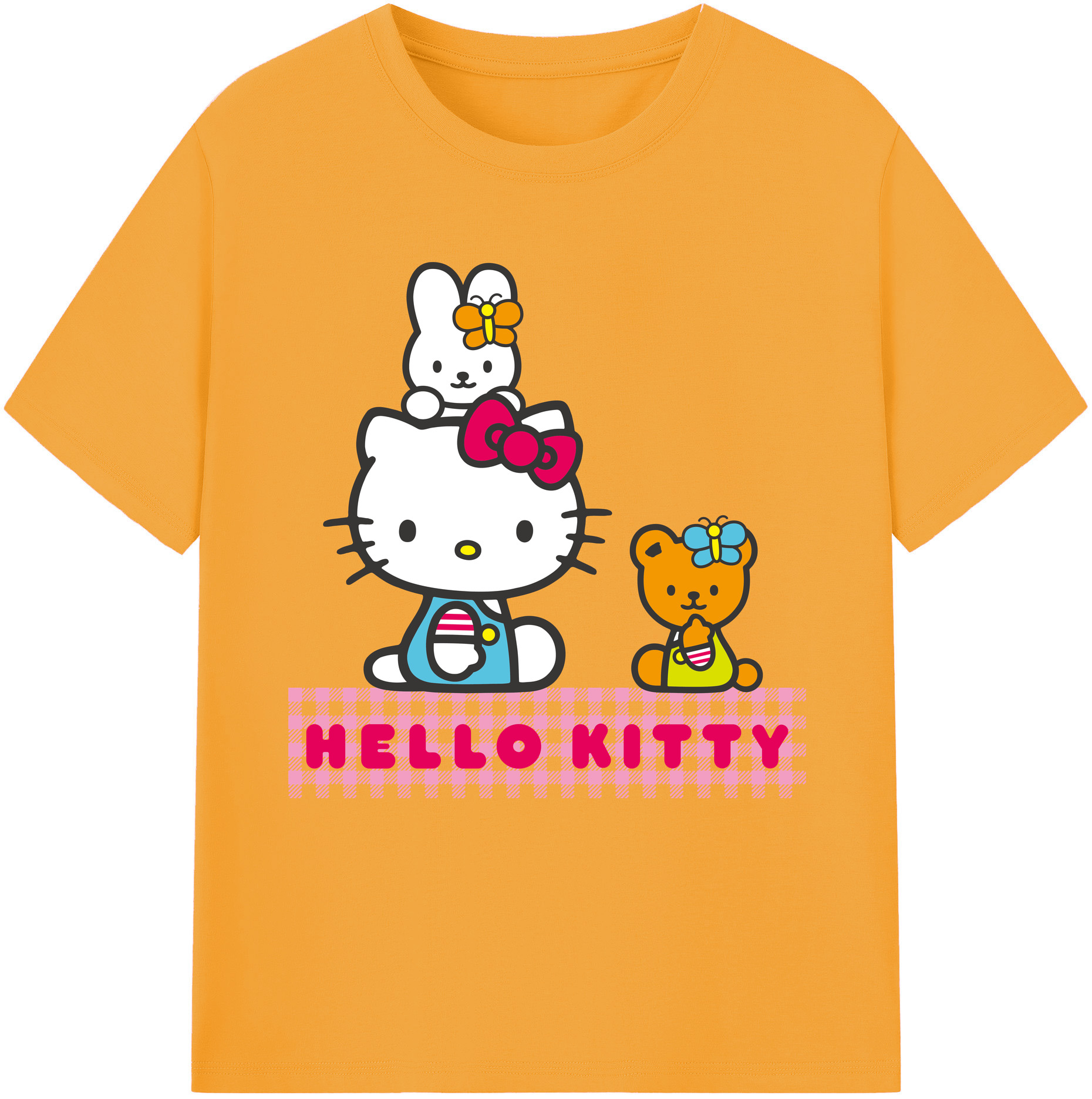 （画像用） Hello Kitty ハローキティ レディースカジュアルプリントTシャツ（綿100％）