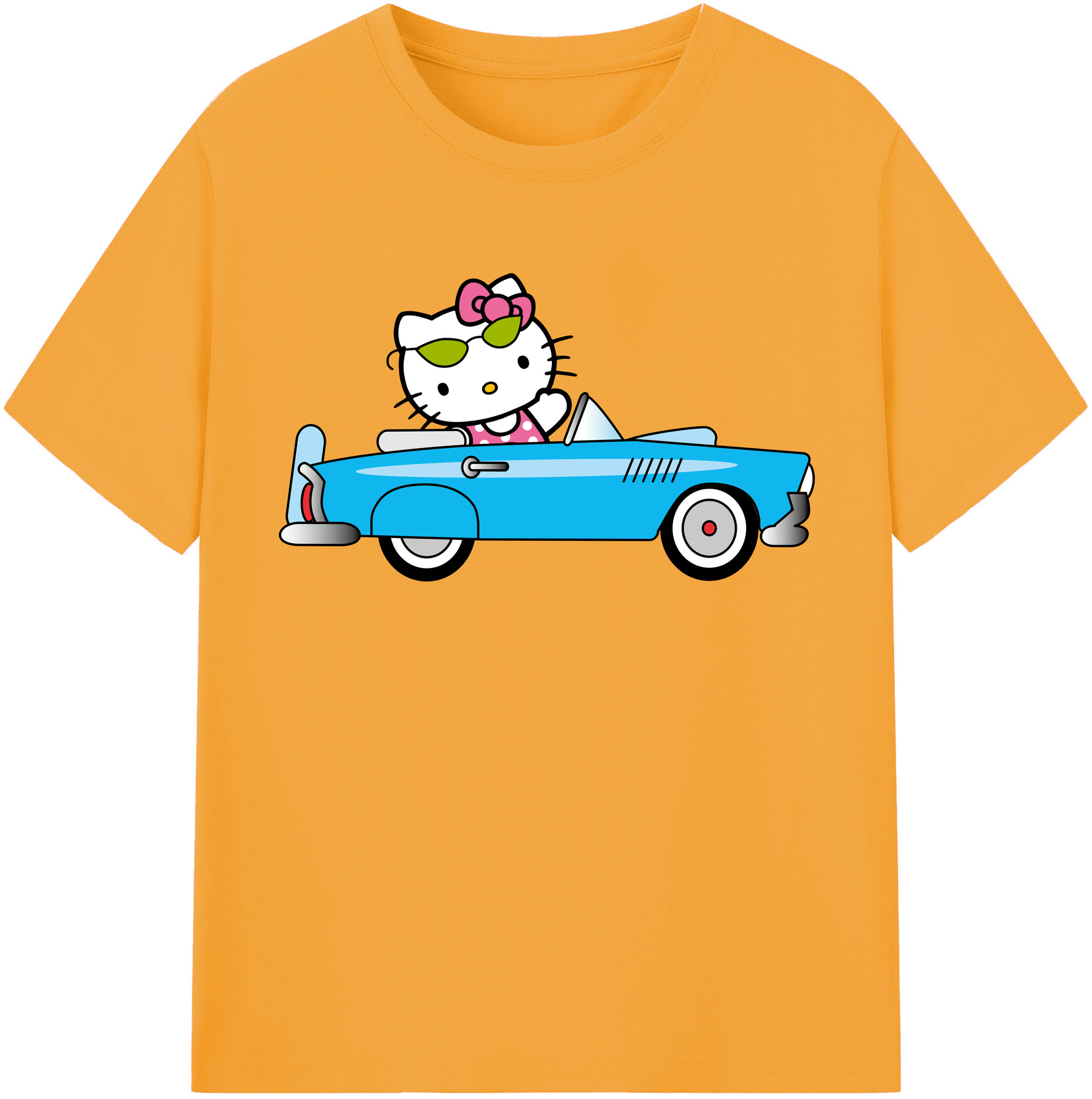 （画像用） Hello Kitty ハローキティ レディースカジュアルプリントTシャツ（綿100％）