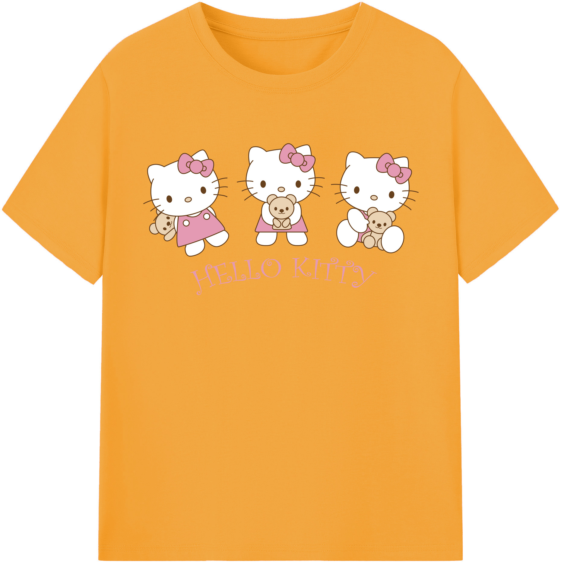 （画像用） Hello Kitty ハローキティ レディースカジュアルプリントTシャツ（綿100％）
