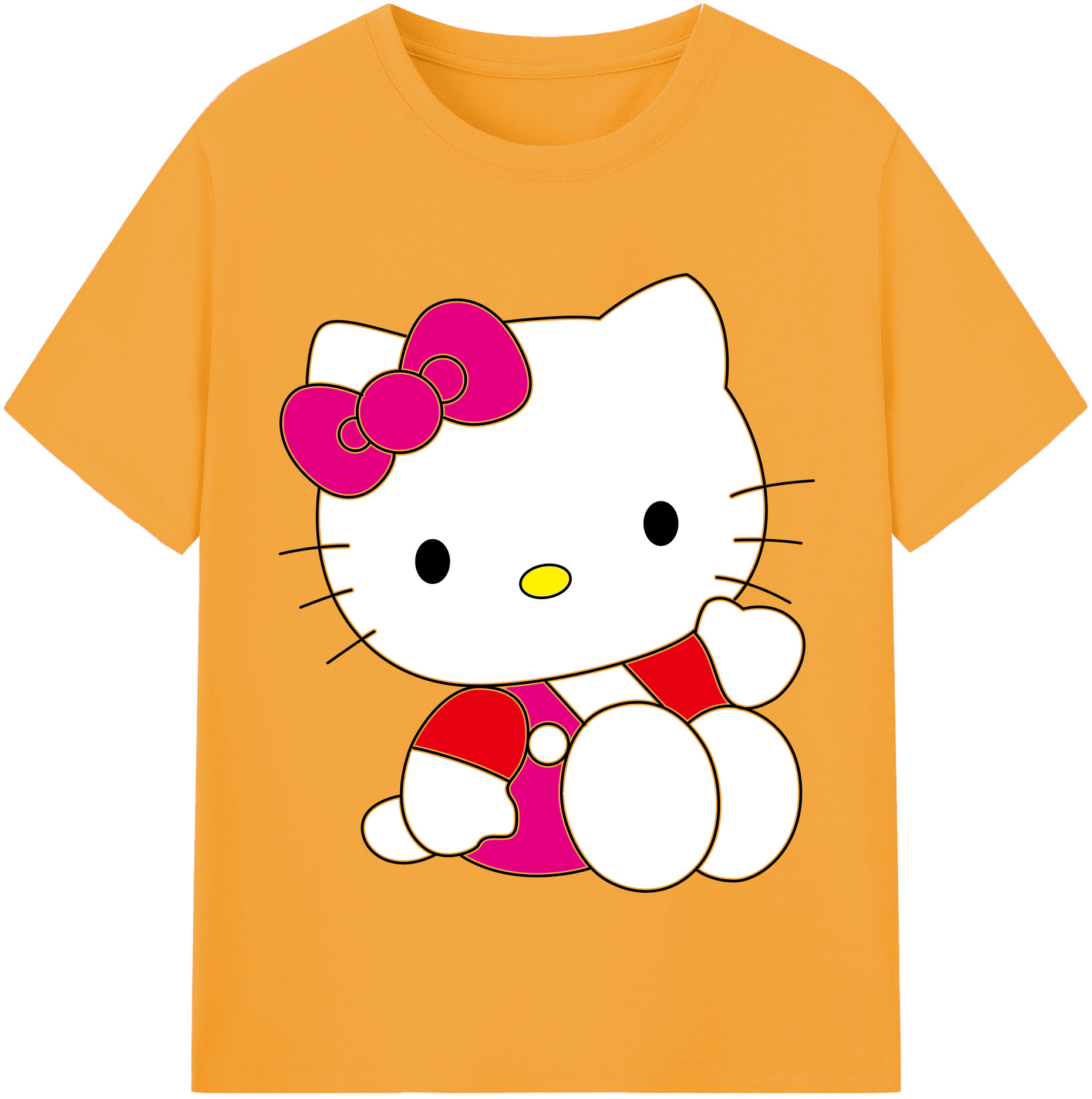 （画像用） Hello Kitty ハローキティ レディースカジュアルプリントTシャツ（綿100％）