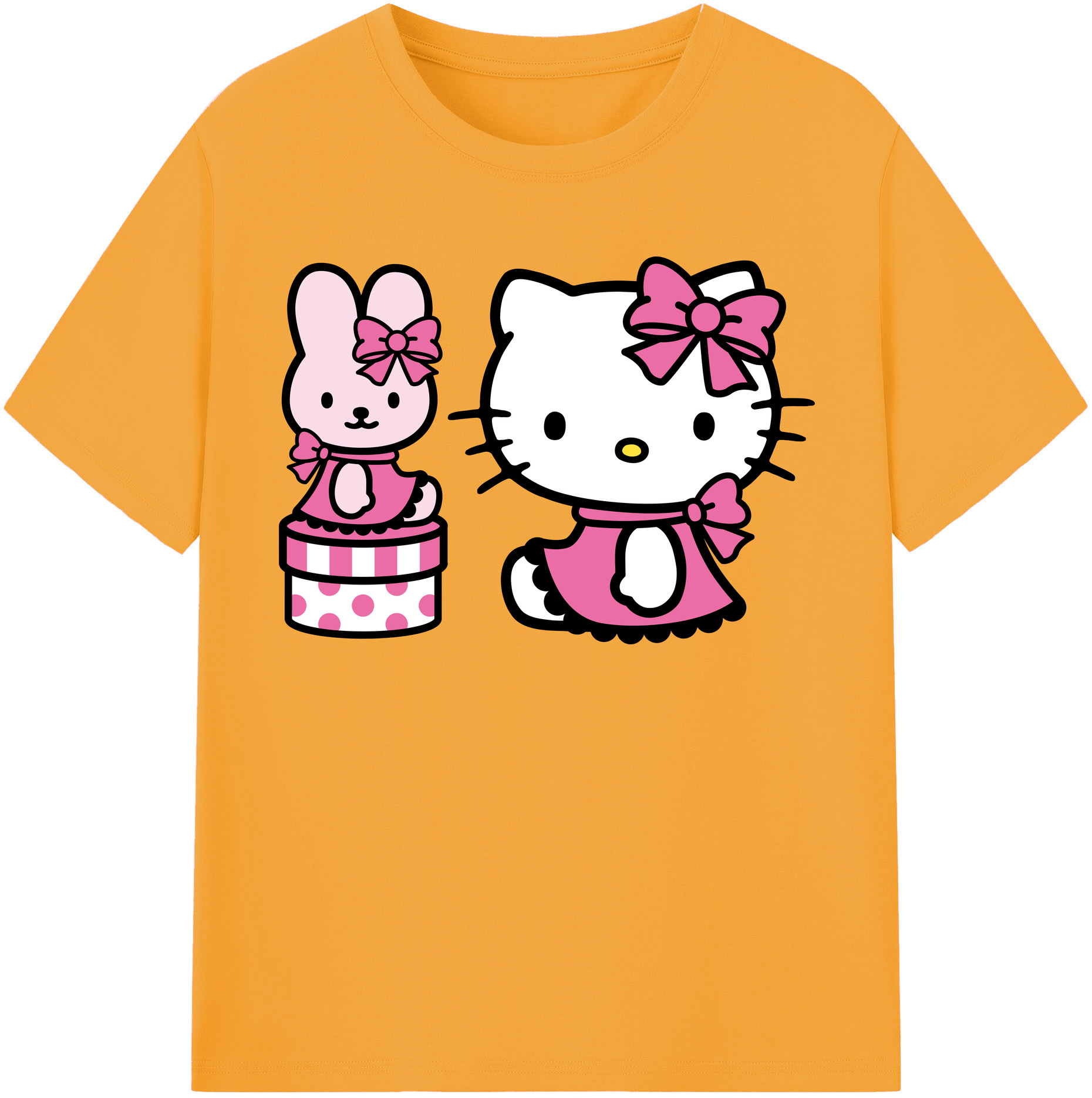 （画像用） Hello Kitty ハローキティ レディースカジュアルプリントTシャツ（綿100％）