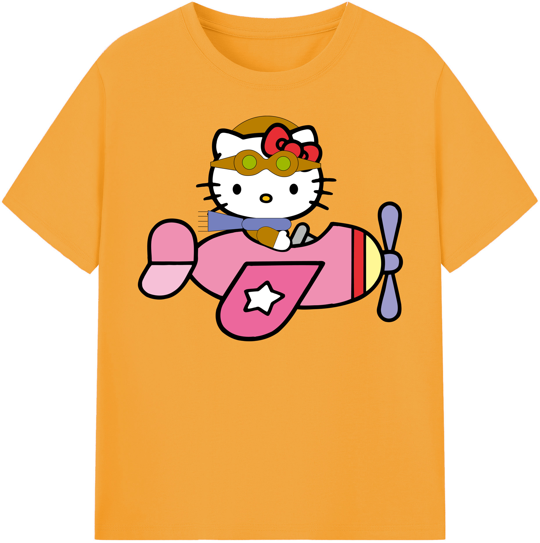 （画像用） Hello Kitty ハローキティ レディースカジュアルプリントTシャツ（綿100％）