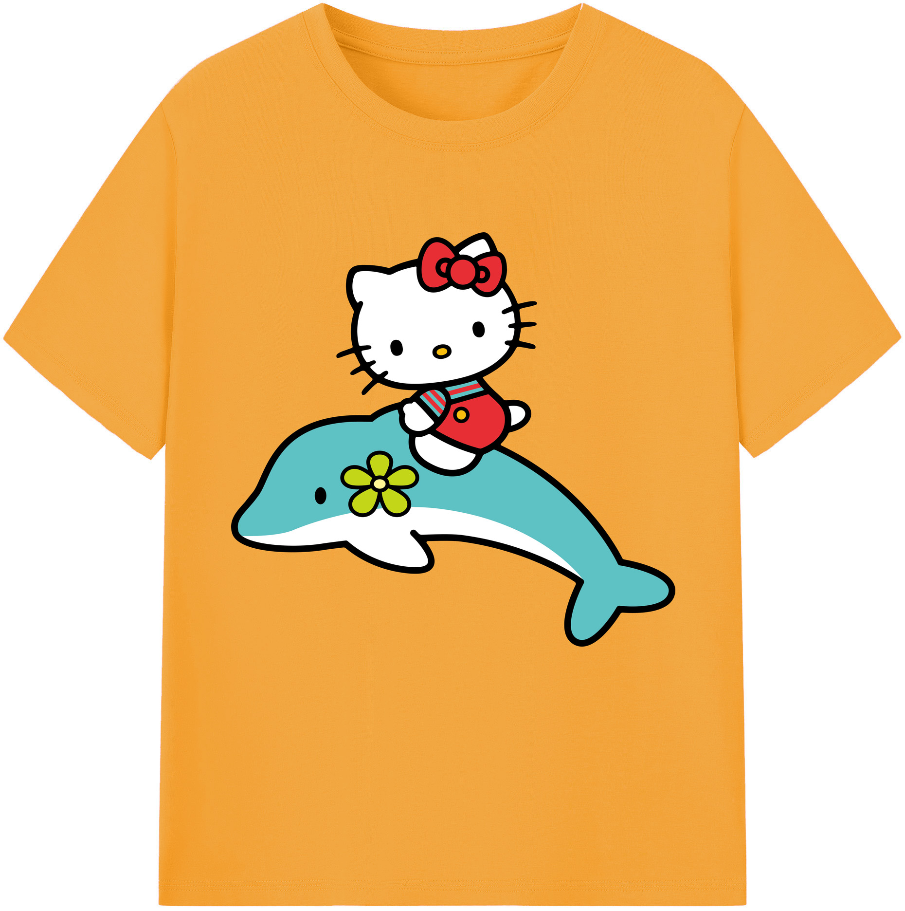 （画像用） Hello Kitty ハローキティ レディースカジュアルプリントTシャツ（綿100％）