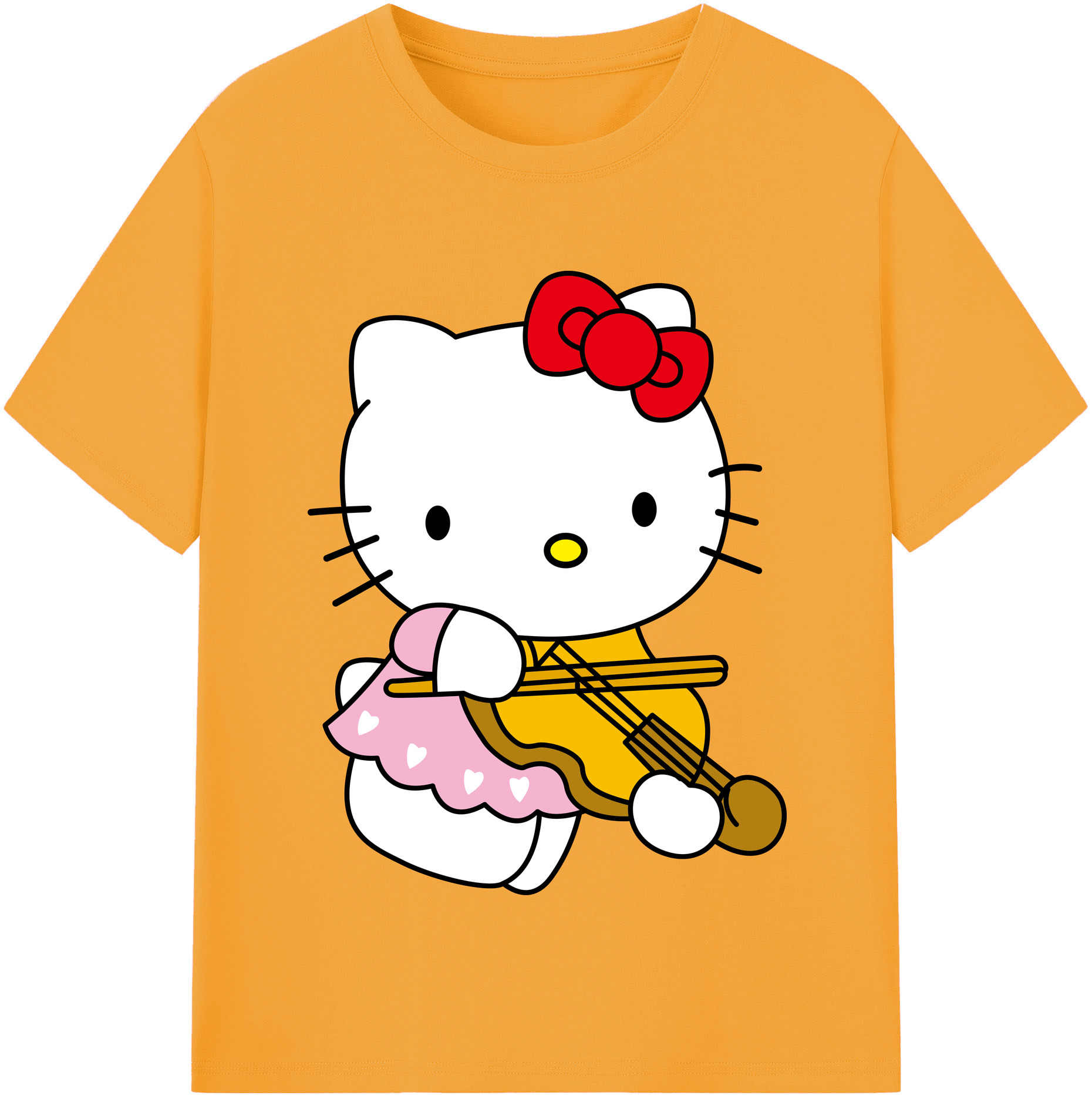 （画像用） Hello Kitty ハローキティ レディースカジュアルプリントTシャツ（綿100％）