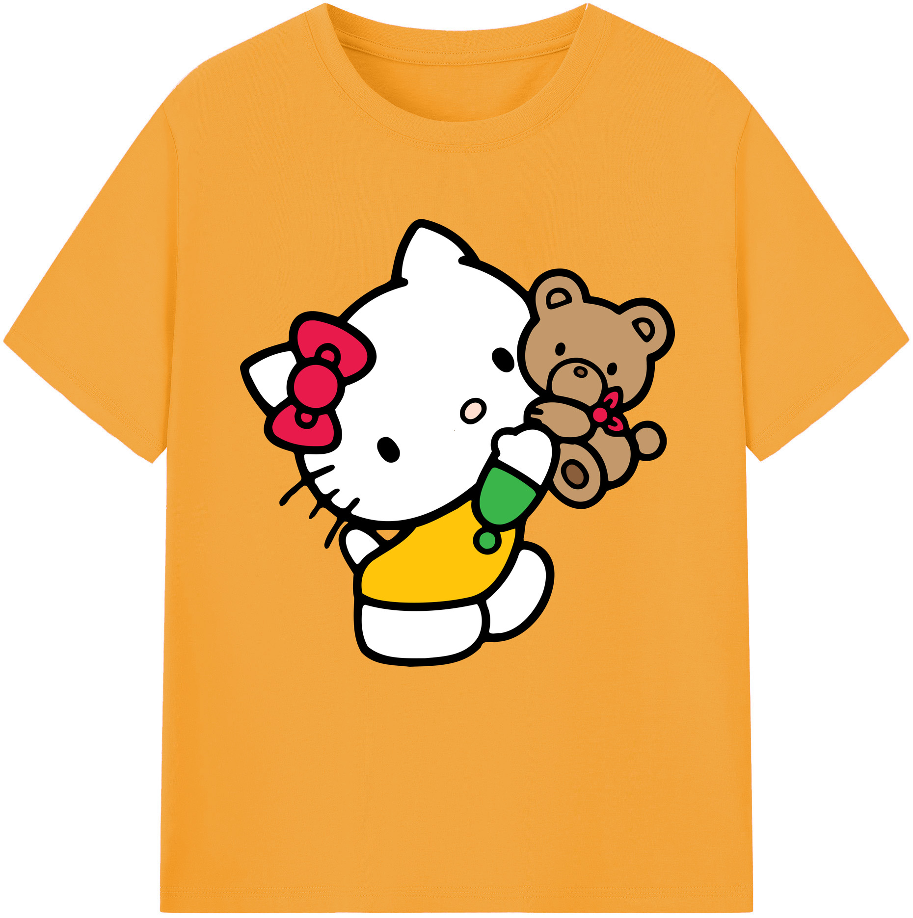 （画像用） Hello Kitty ハローキティ レディースカジュアルプリントTシャツ（綿100％）