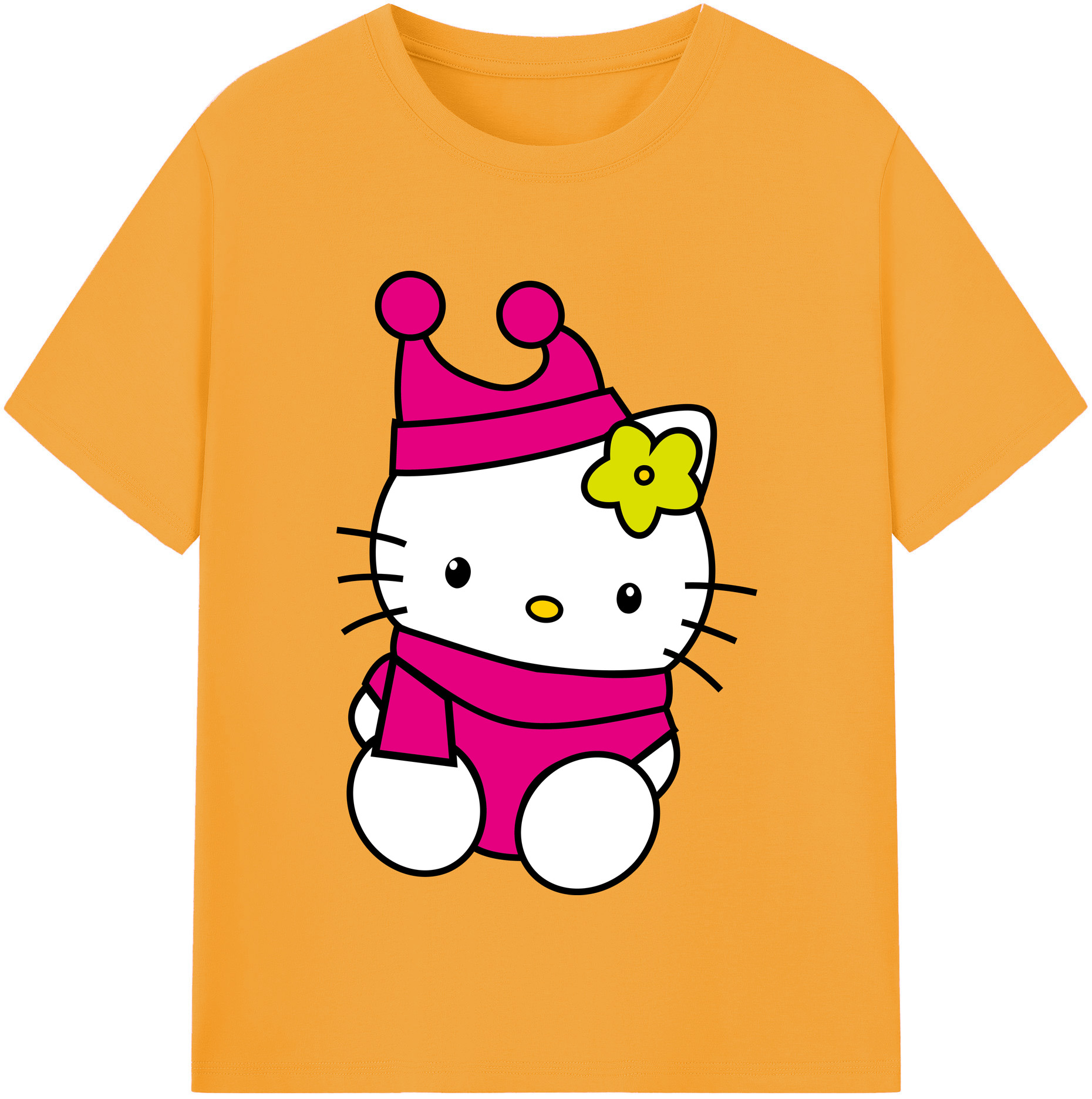 （画像用） Hello Kitty ハローキティ レディースカジュアルプリントTシャツ（綿100％）