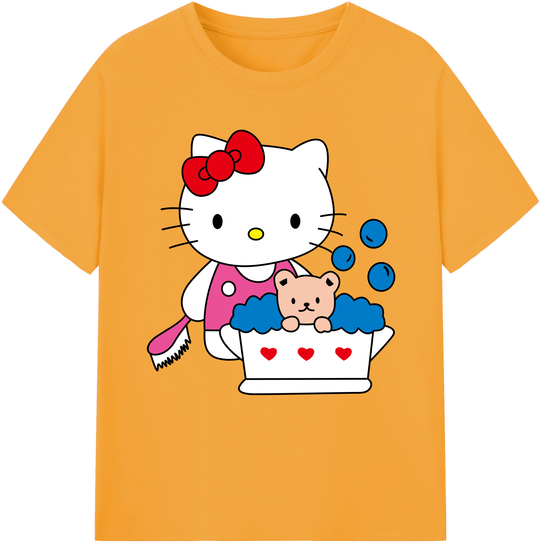 （画像用） Hello Kitty ハローキティ レディースカジュアルプリントTシャツ（綿100％）