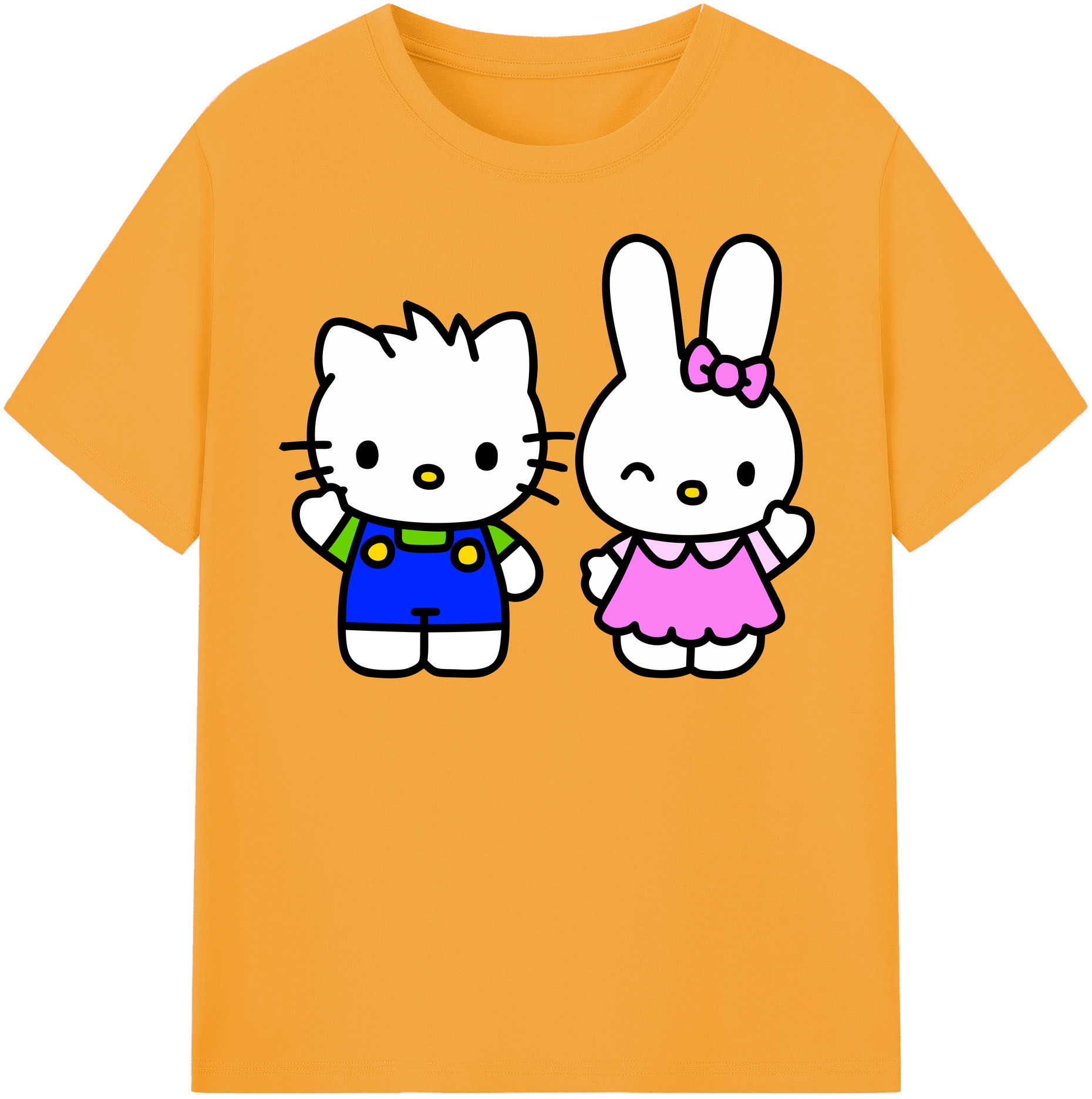 （画像用） Hello Kitty ハローキティ レディースカジュアルプリントTシャツ（綿100％）