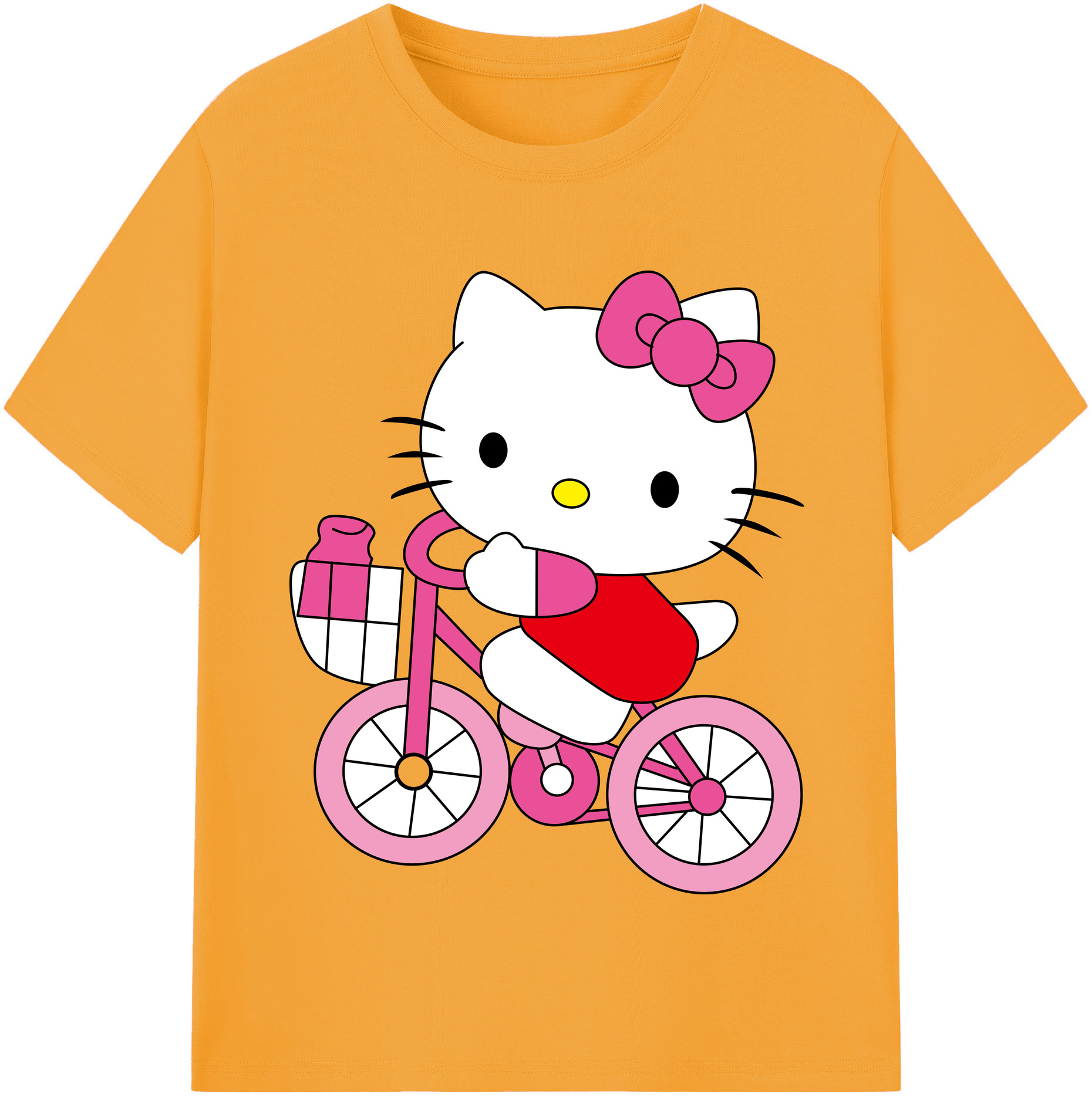 （画像用） Hello Kitty ハローキティ レディースカジュアルプリントTシャツ（綿100％）