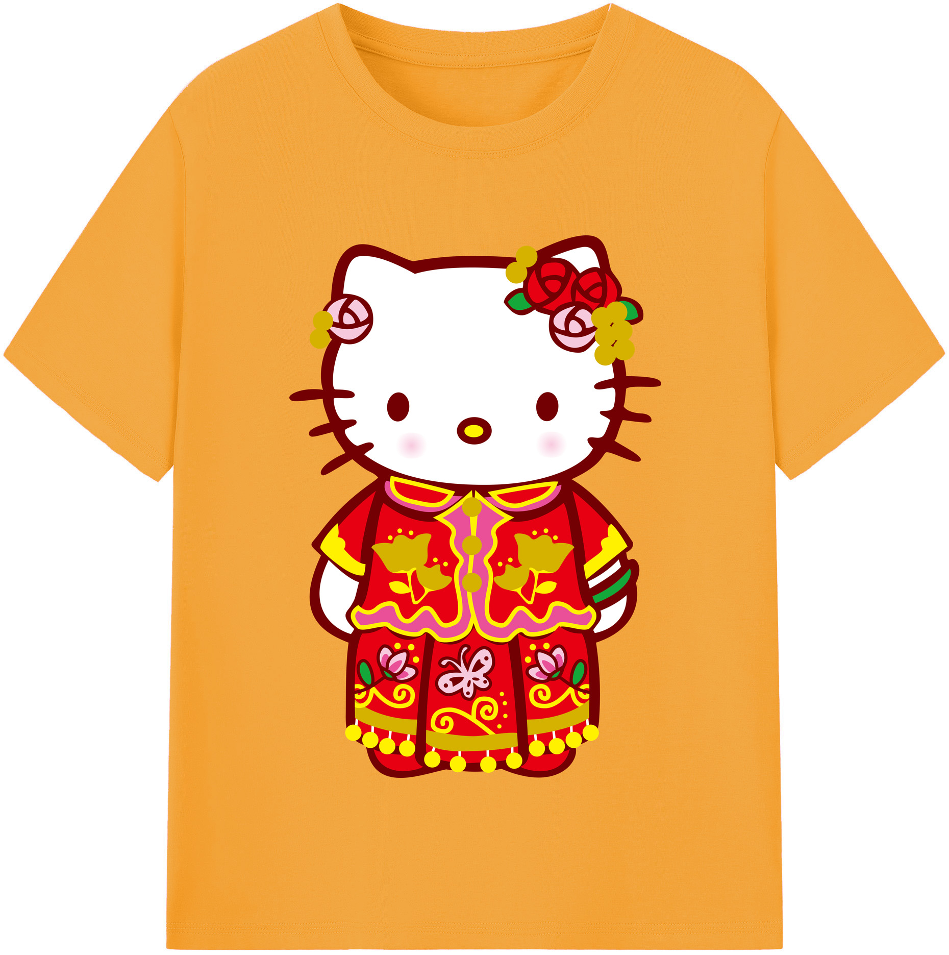 （画像用） Hello Kitty ハローキティ レディースカジュアルプリントTシャツ（綿100％）