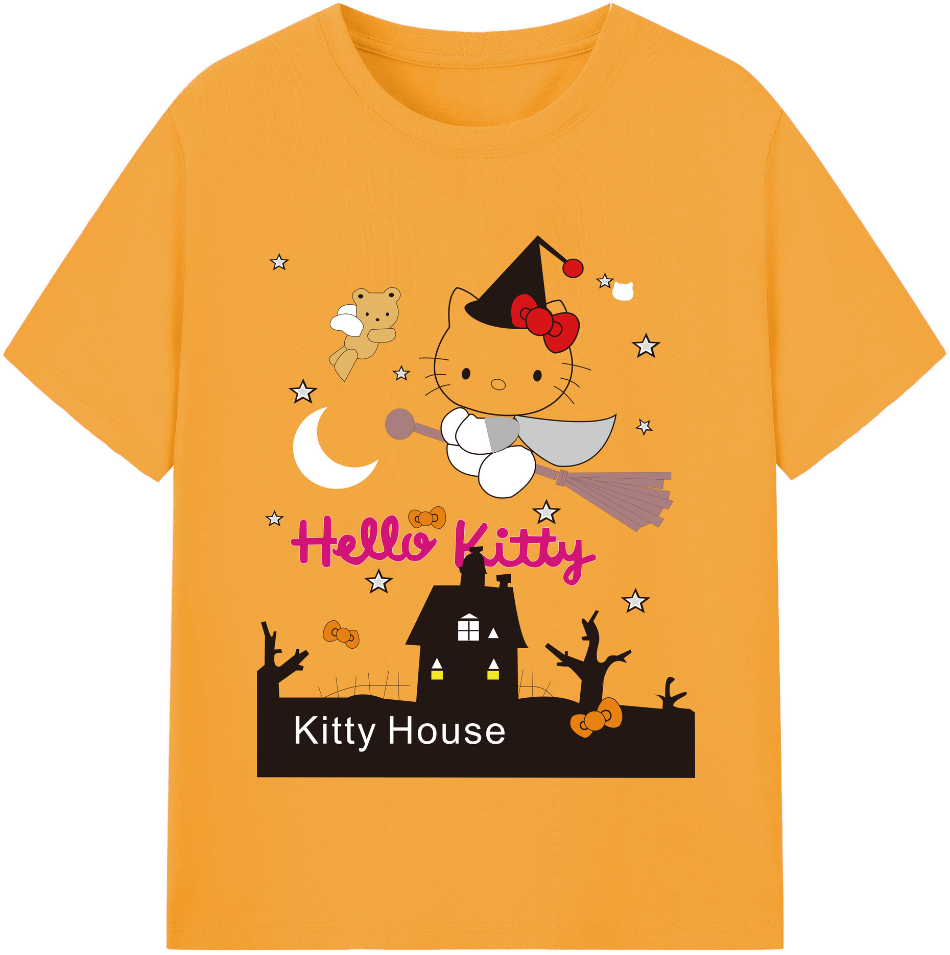 （画像用） Hello Kitty ハローキティ レディースカジュアルプリントTシャツ（綿100％）