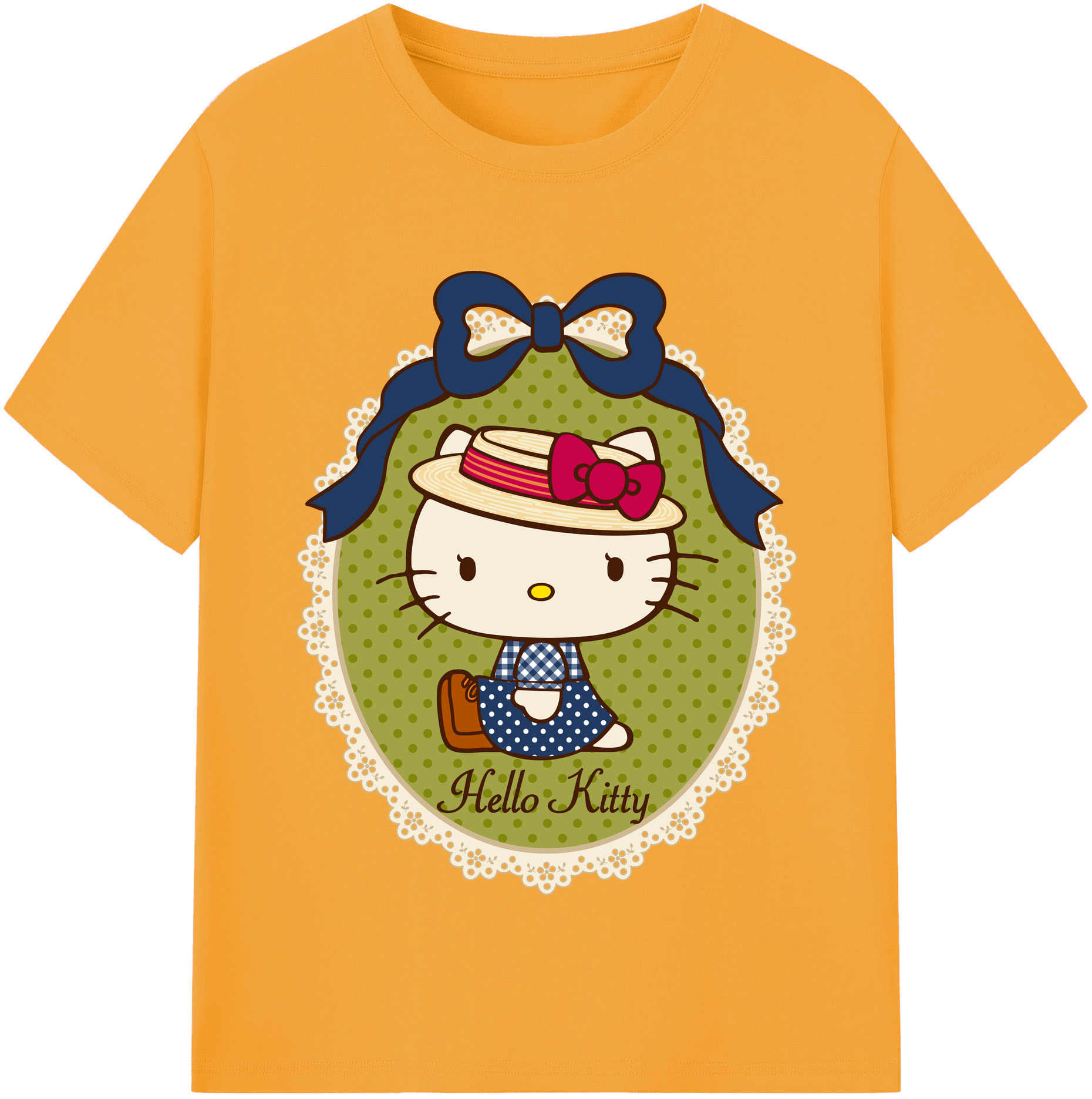 （画像用） Hello Kitty ハローキティ レディースカジュアルプリントTシャツ（綿100％）