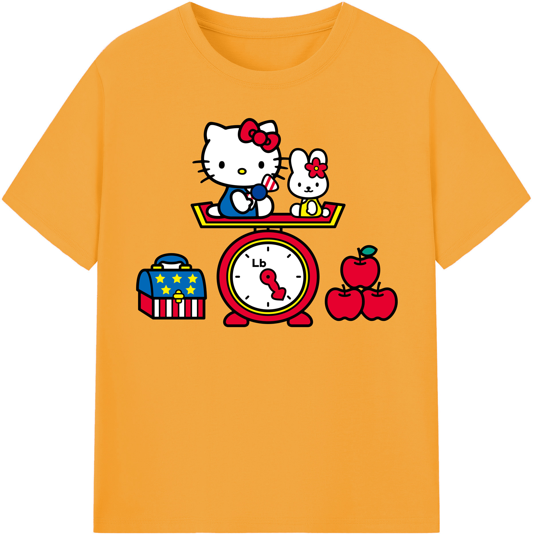 （画像用） Hello Kitty ハローキティ レディースカジュアルプリントTシャツ（綿100％）