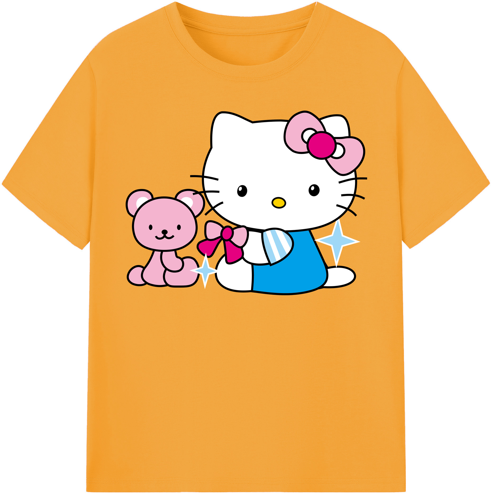 （画像用） Hello Kitty ハローキティ レディースカジュアルプリントTシャツ（綿100％）