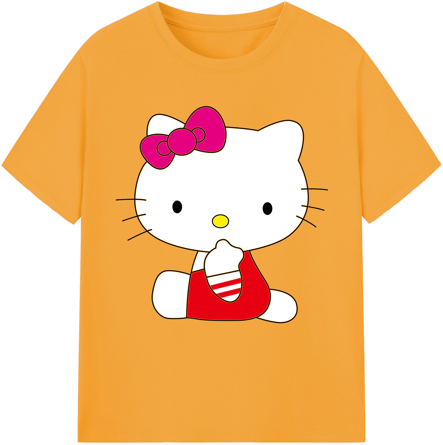（画像用） Hello Kitty ハローキティ レディースカジュアルプリントTシャツ（綿100％）
