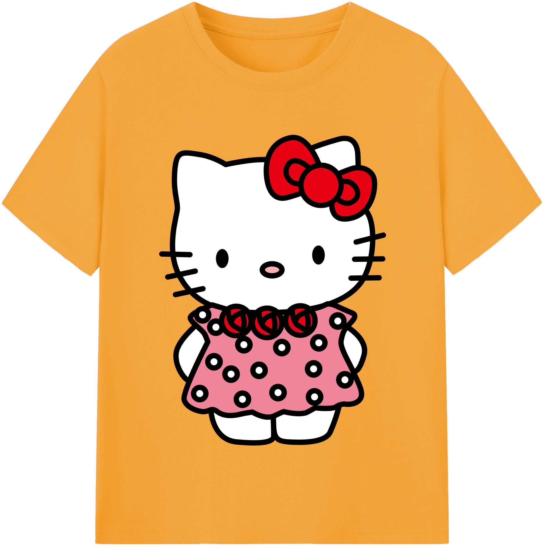 （画像用） Hello Kitty ハローキティ レディースカジュアルプリントTシャツ（綿100％）