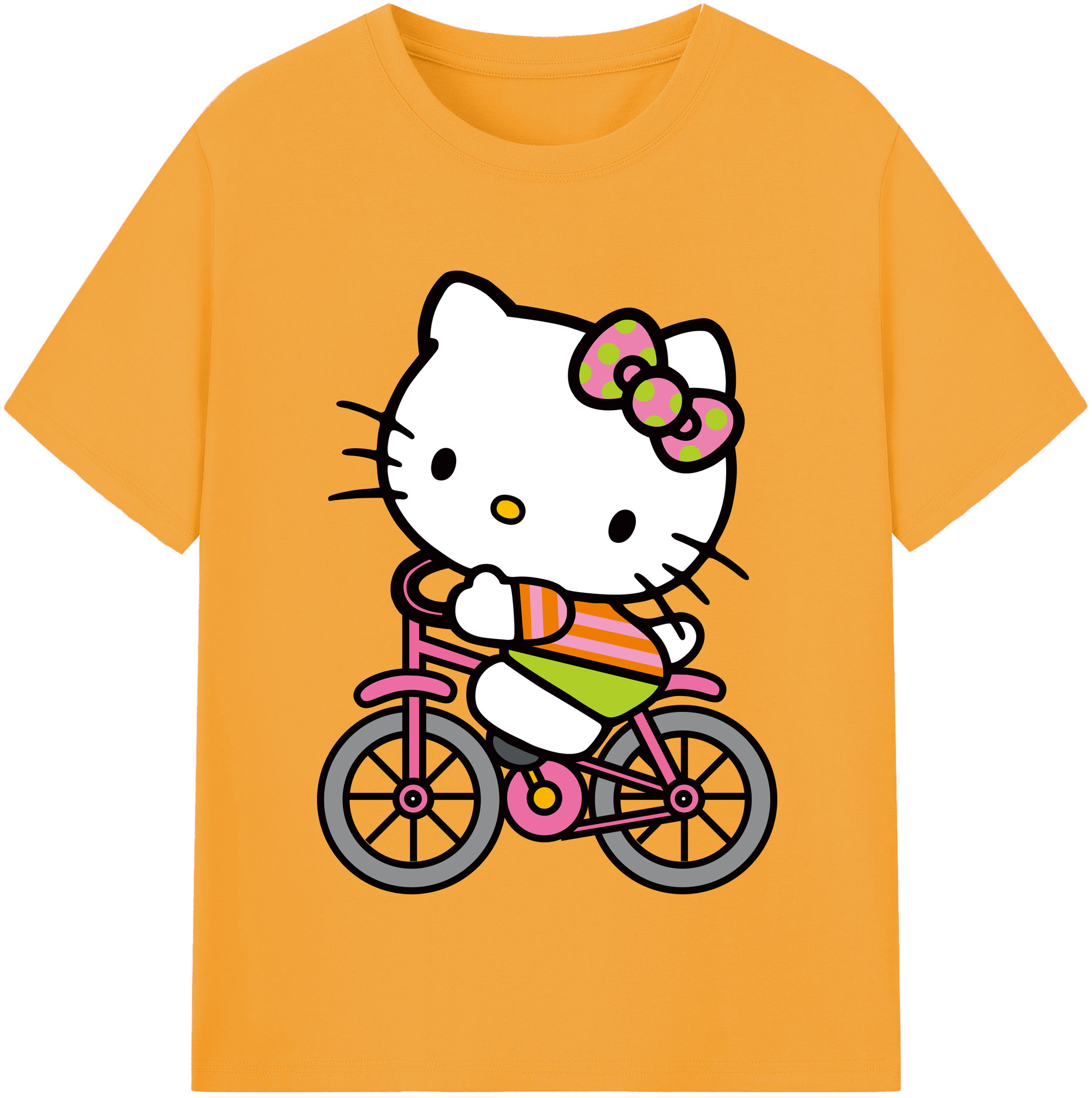 （画像用） Hello Kitty ハローキティ レディースカジュアルプリントTシャツ（綿100％）
