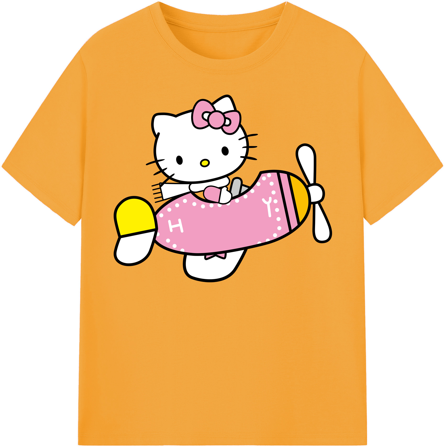 （画像用） Hello Kitty ハローキティ レディースカジュアルプリントTシャツ（綿100％）