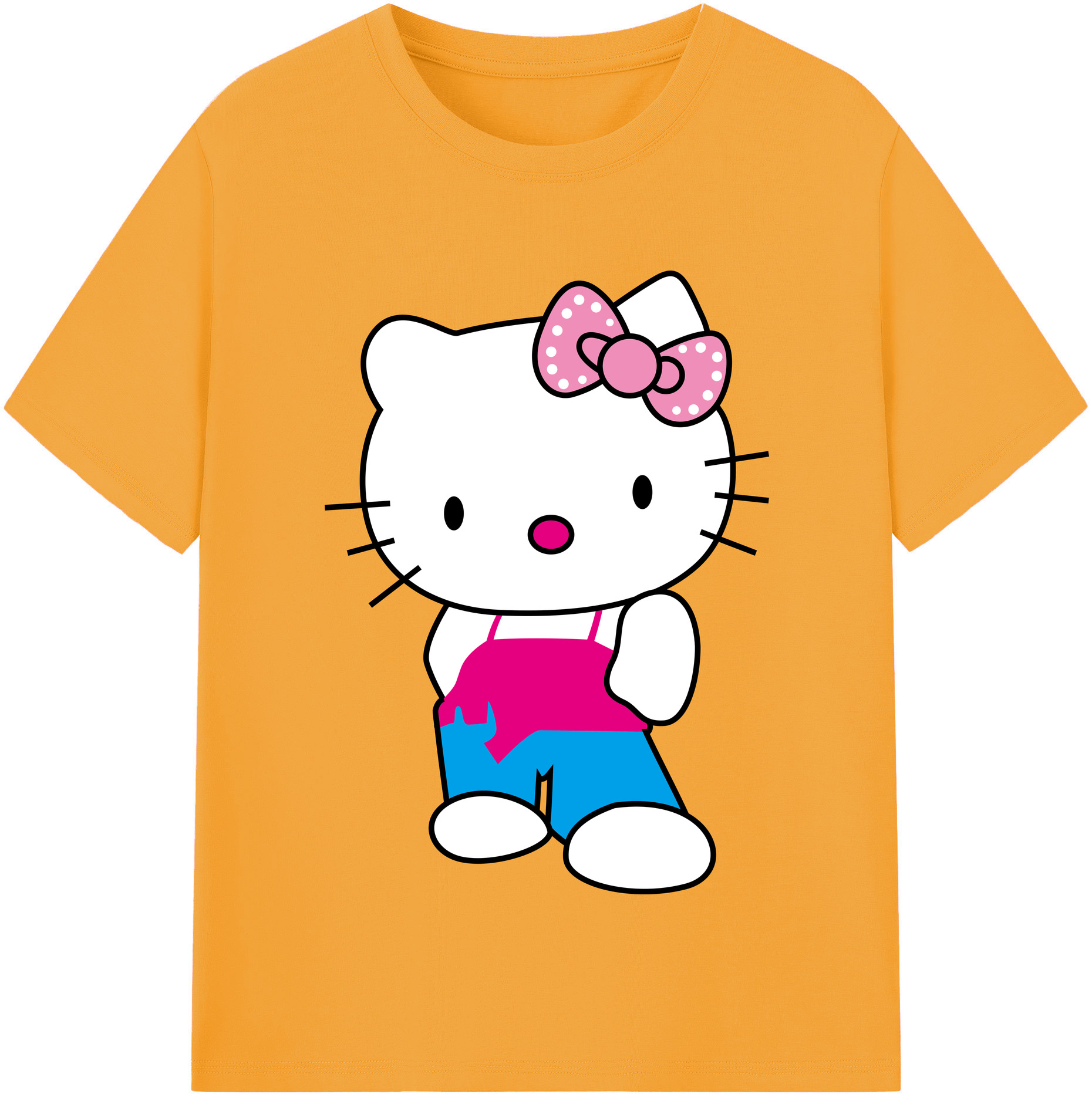 （画像用） Hello Kitty ハローキティ レディースカジュアルプリントTシャツ（綿100％）