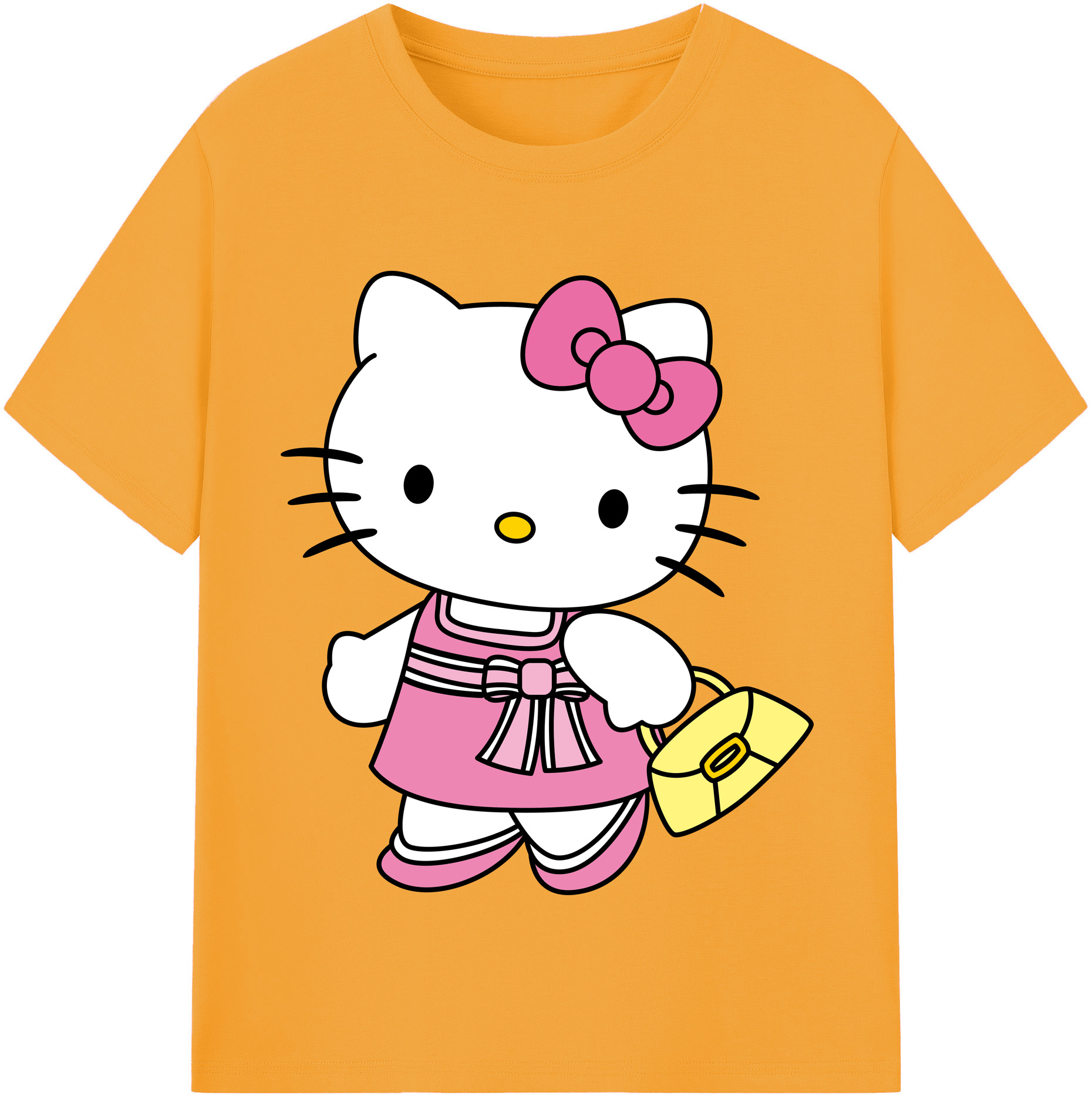 （画像用） Hello Kitty ハローキティ レディースカジュアルプリントTシャツ（綿100％）