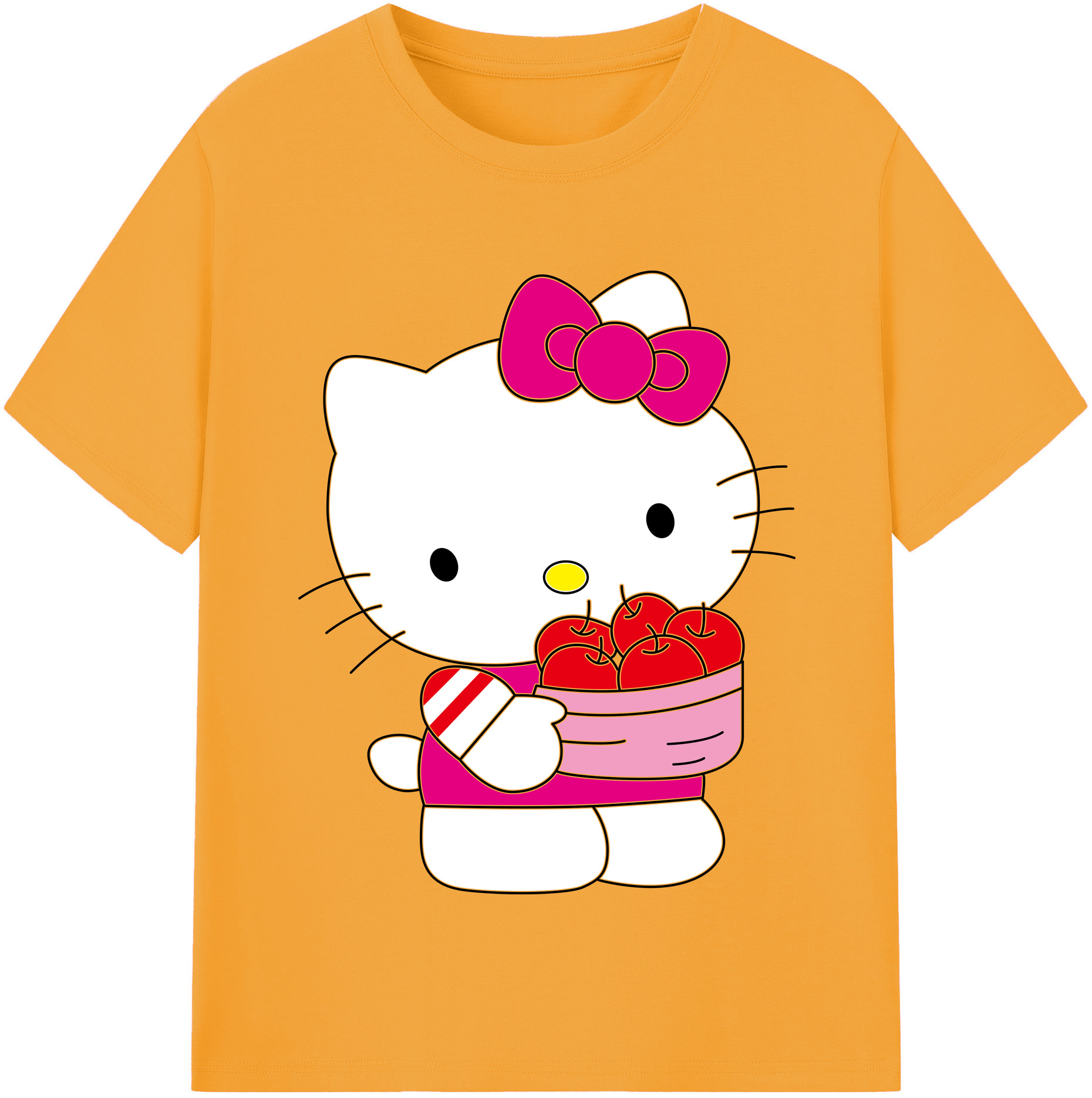 （画像用） Hello Kitty ハローキティ レディースカジュアルプリントTシャツ（綿100％）