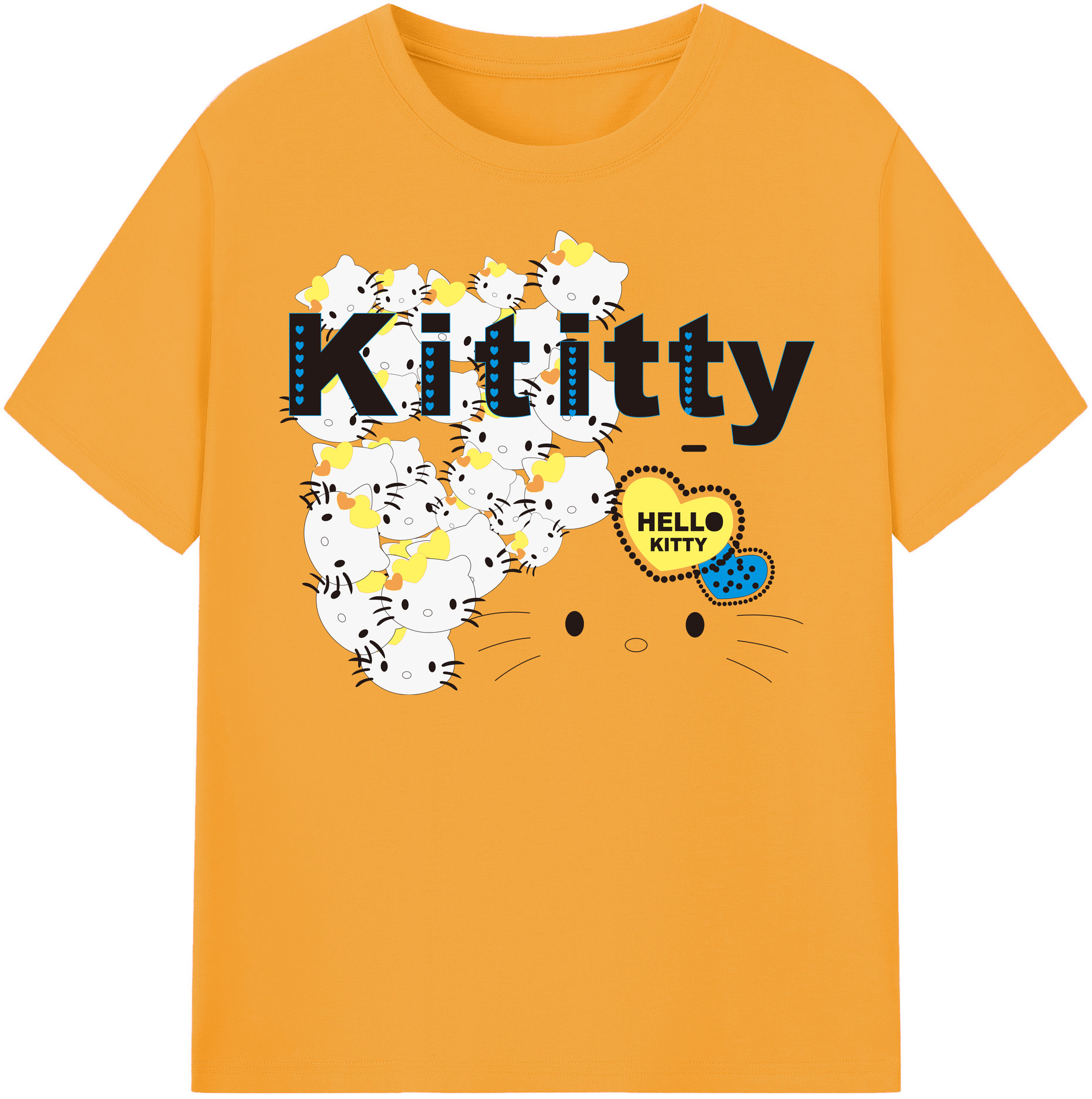 （画像用） Hello Kitty ハローキティ レディースカジュアルプリントTシャツ（綿100％）