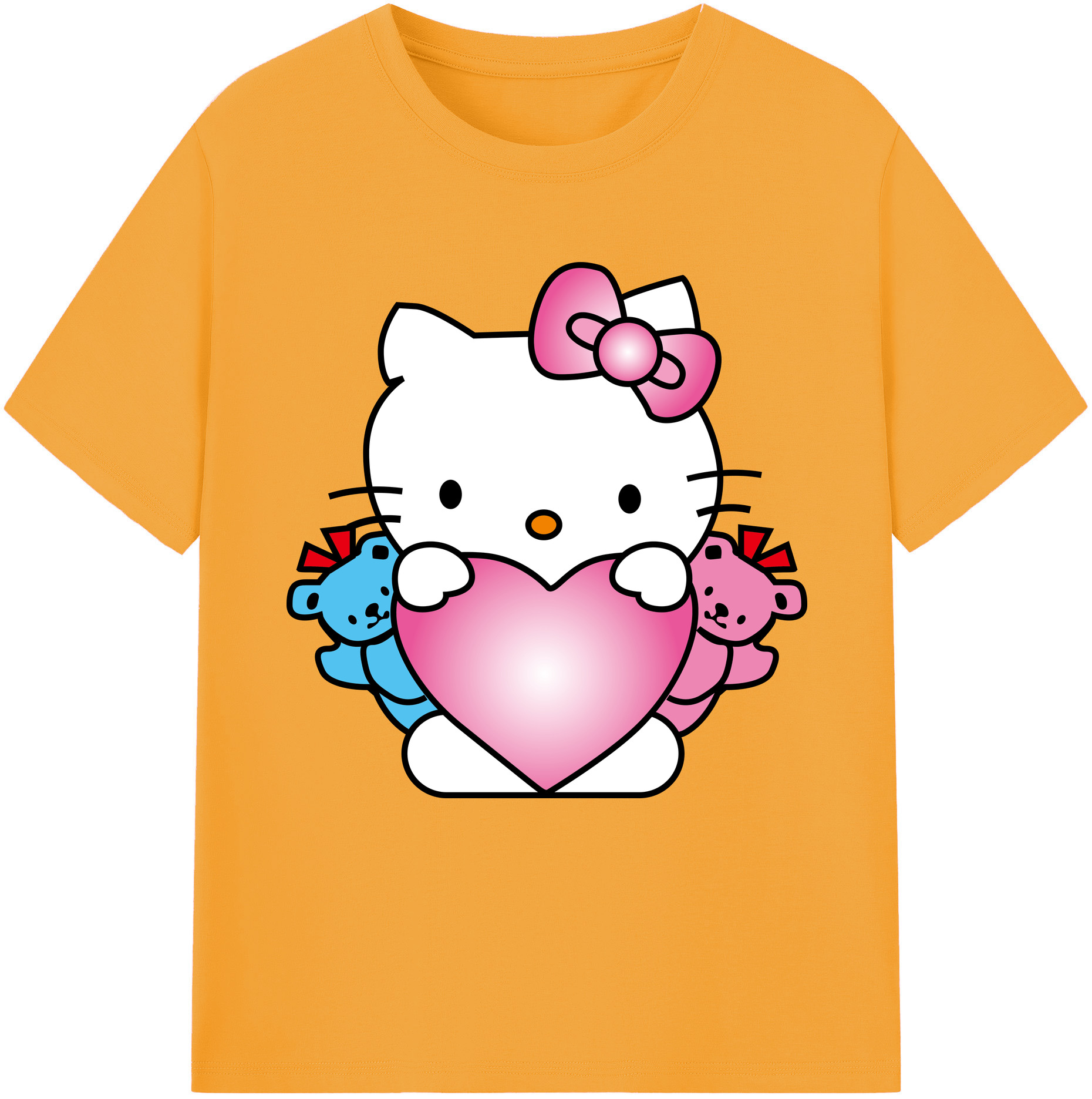 （画像用） Hello Kitty ハローキティ レディースカジュアルプリントTシャツ（綿100％）