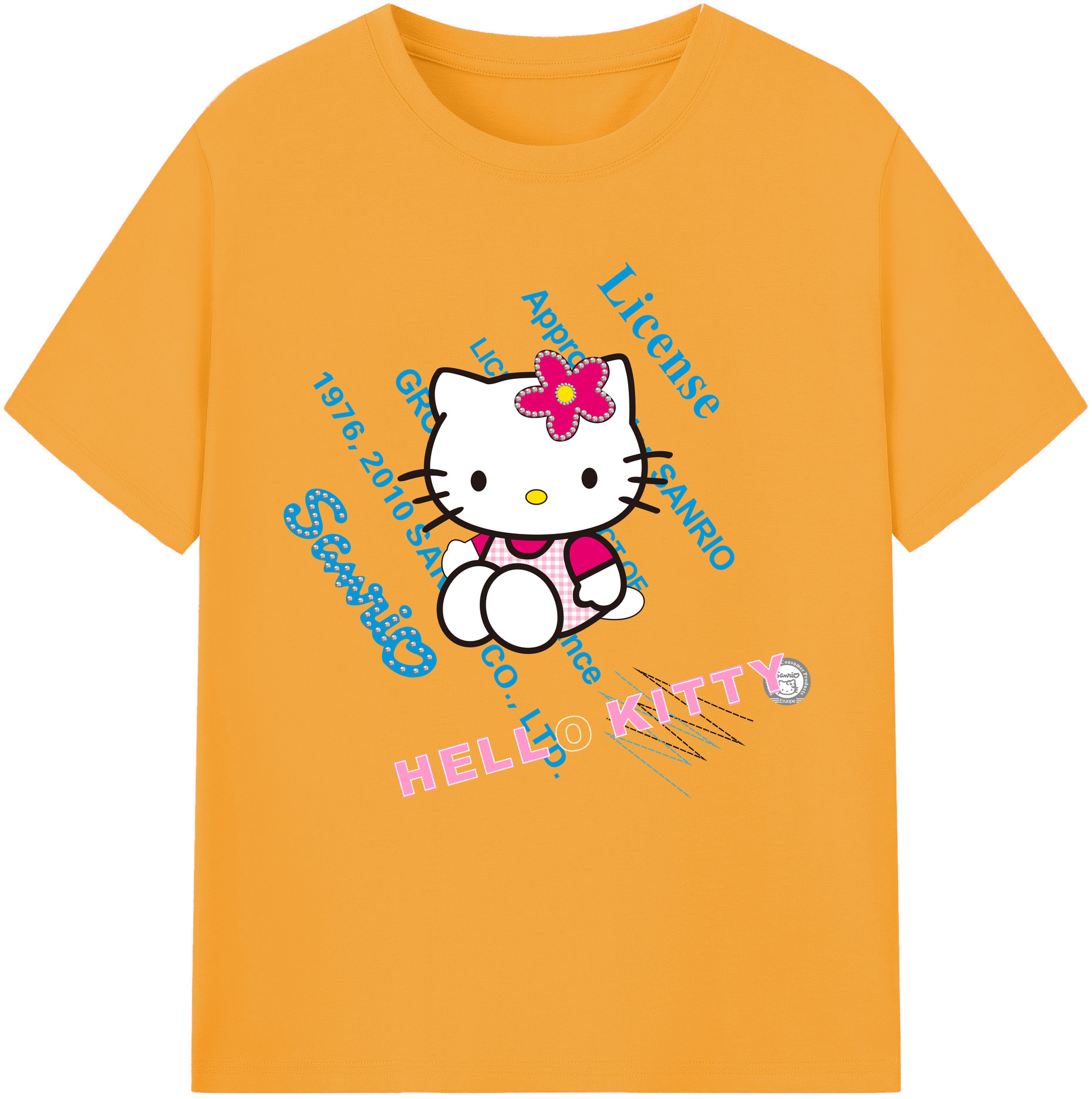 （画像用） Hello Kitty ハローキティ レディースカジュアルプリントTシャツ（綿100％）
