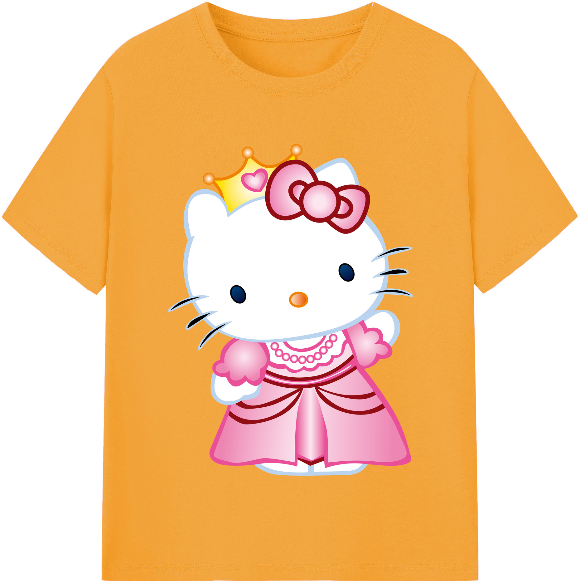 （画像用） Hello Kitty ハローキティ レディースカジュアルプリントTシャツ（綿100％）